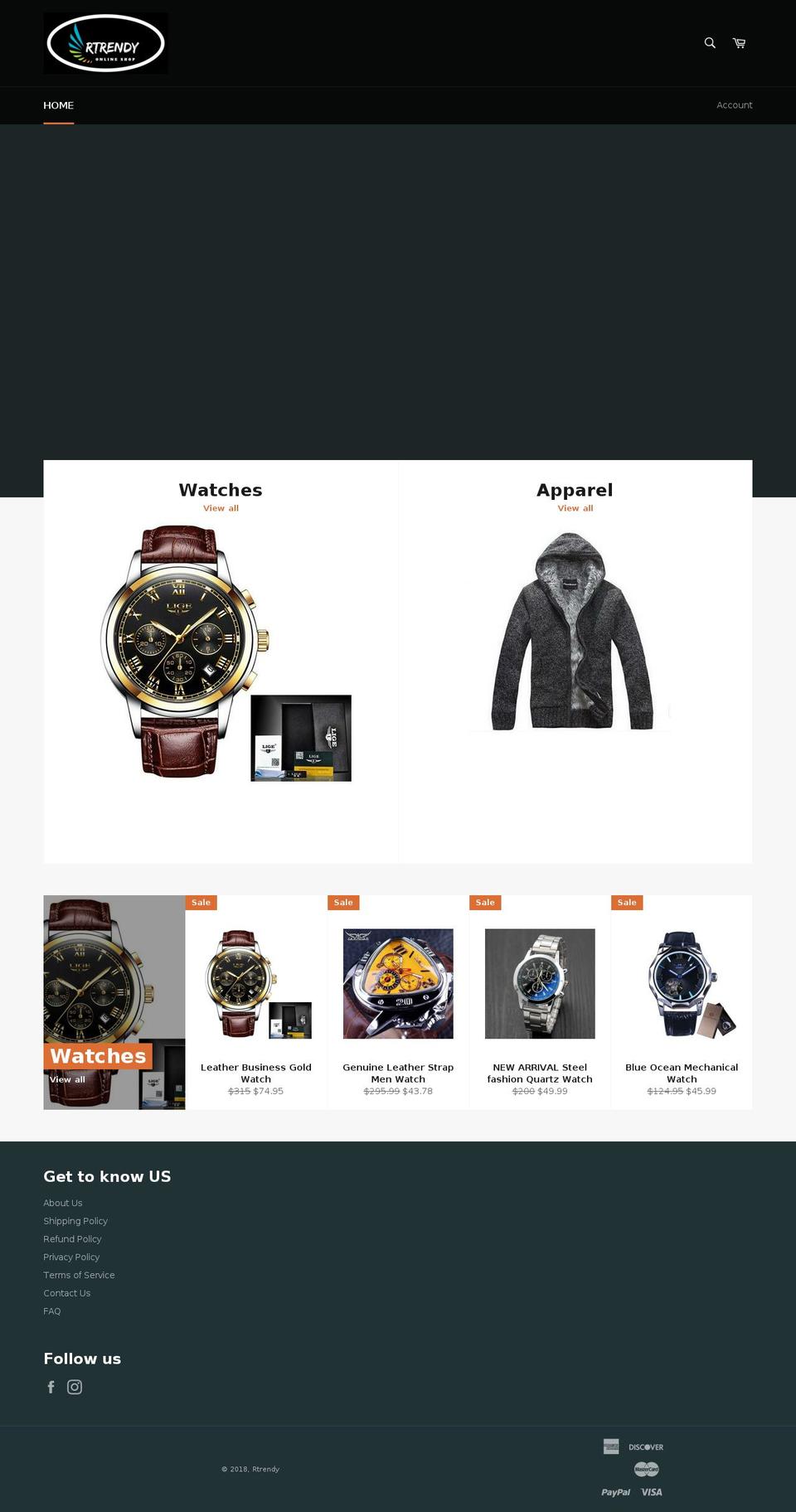 Copy of venture Shopify theme site example rtrendy.com