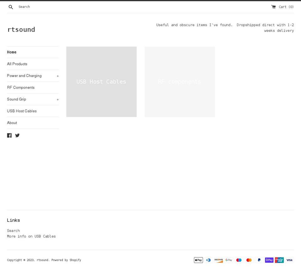 rtsound.com shopify website screenshot