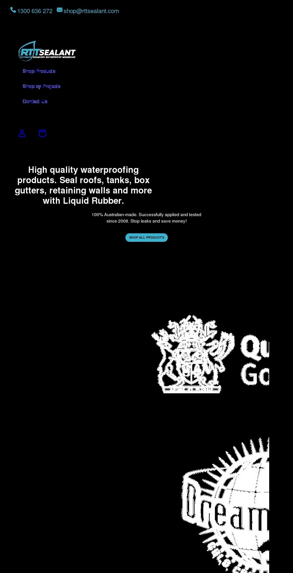 rttsealant.com shopify website screenshot