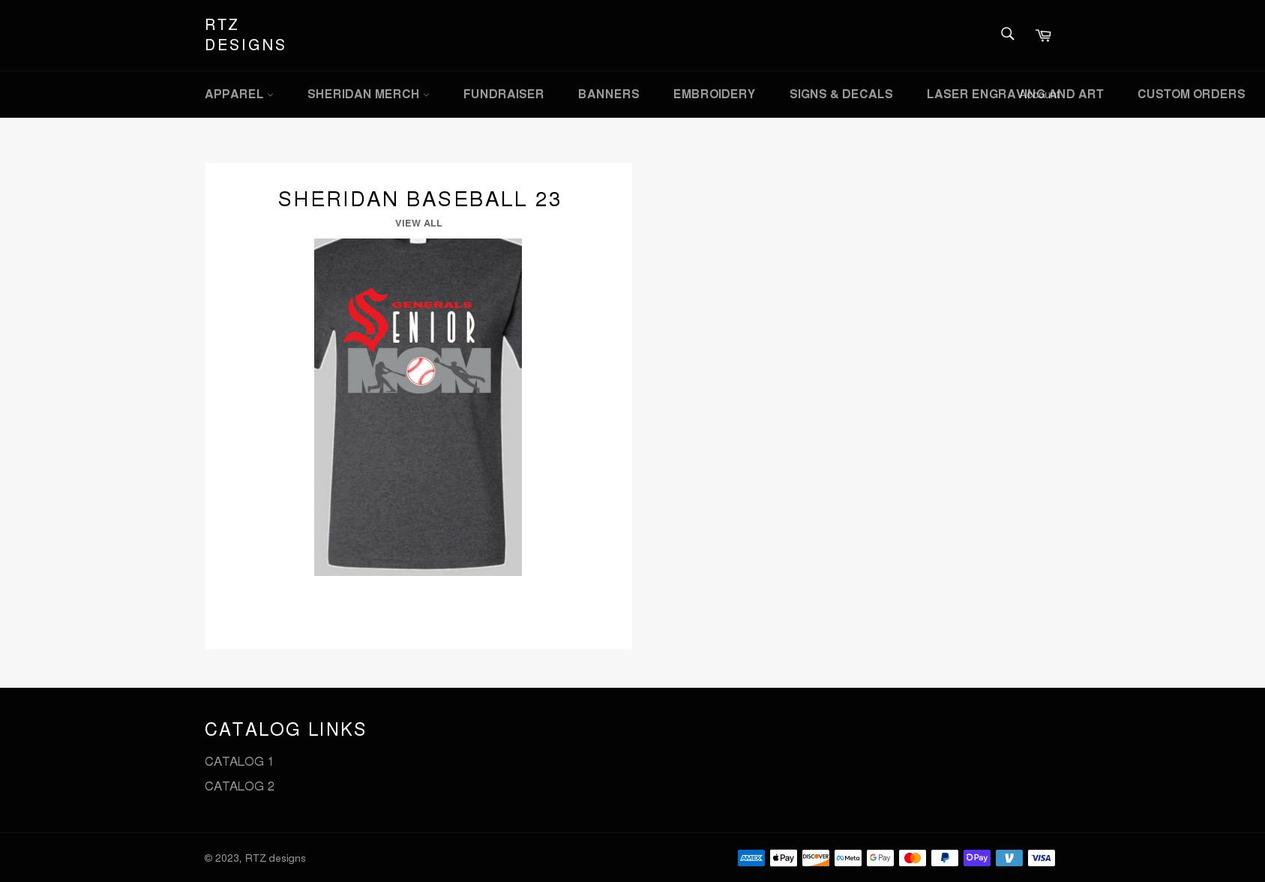 rtzdesigns.com shopify website screenshot