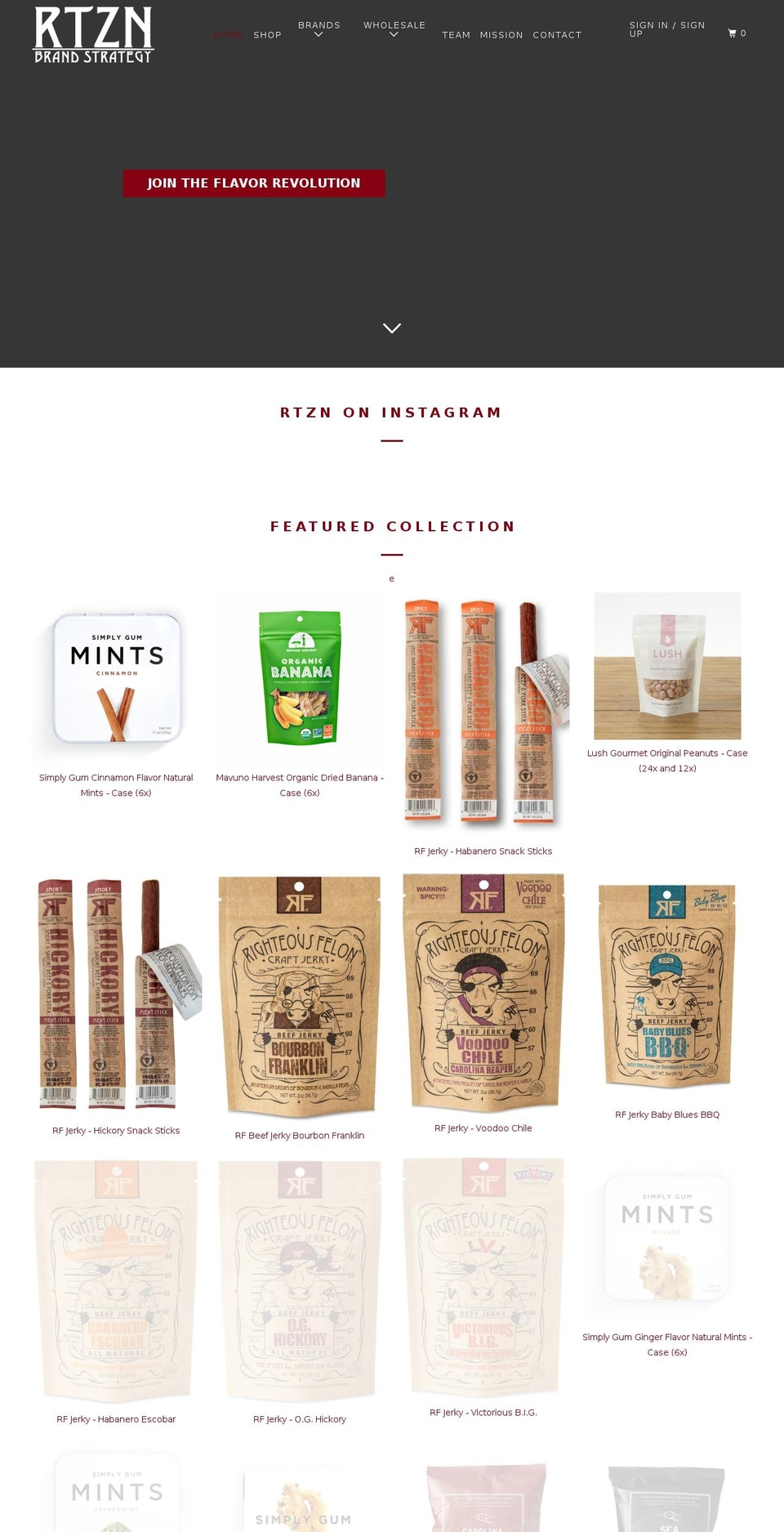rtznbrands.com — Shopify storefront screenshot
