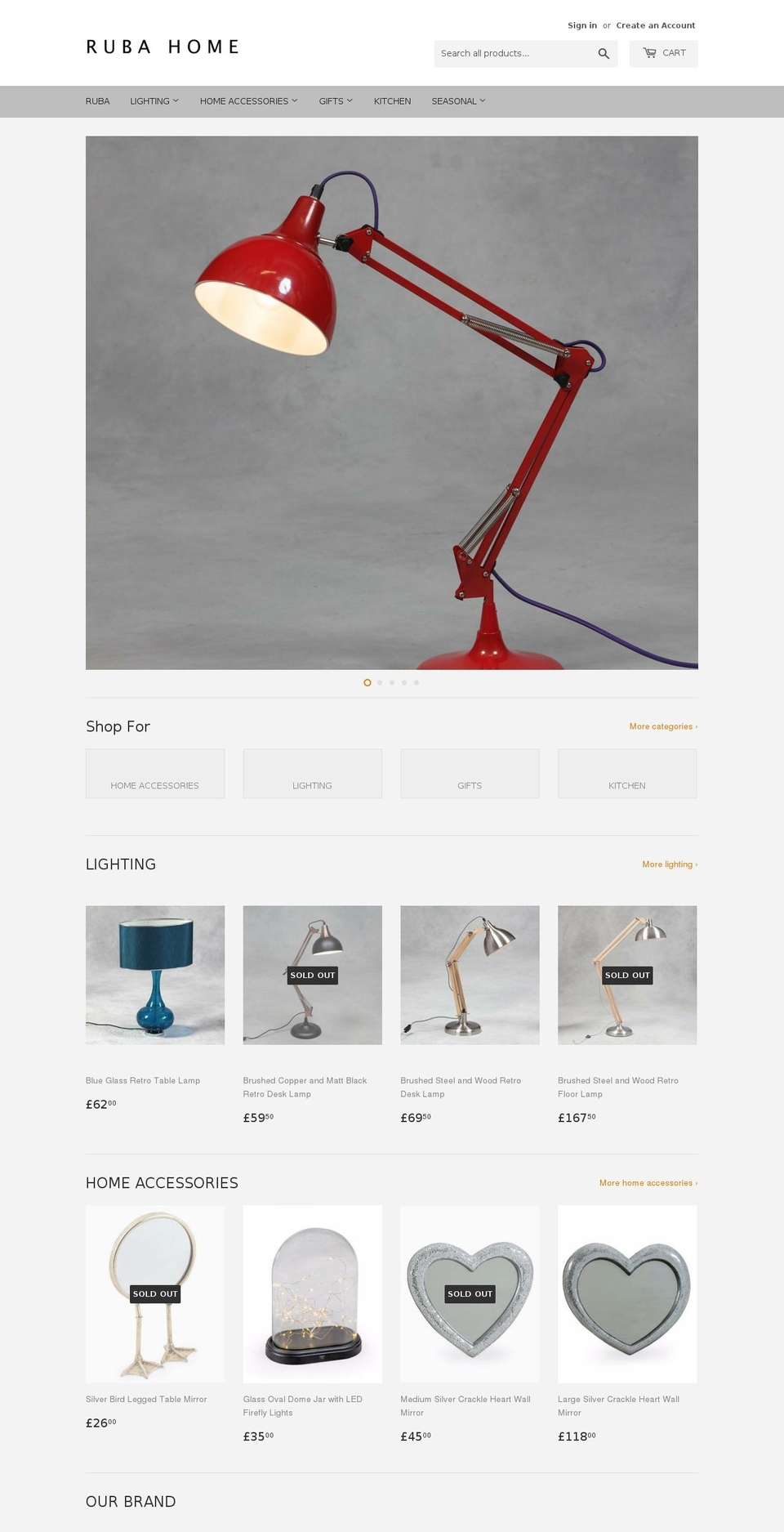 rubahome.com — Shopify storefront screenshot