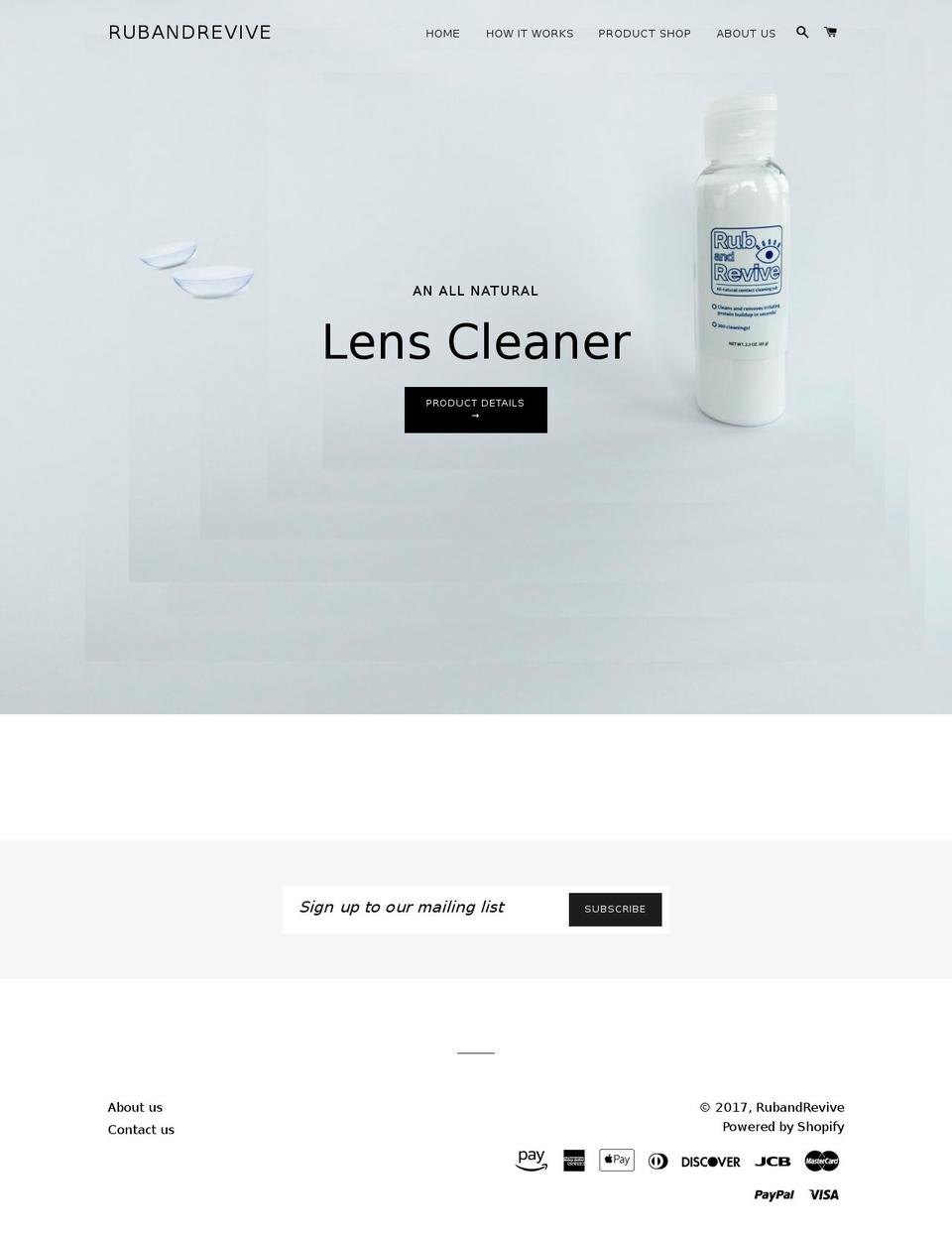 rubandrevive.com shopify website screenshot