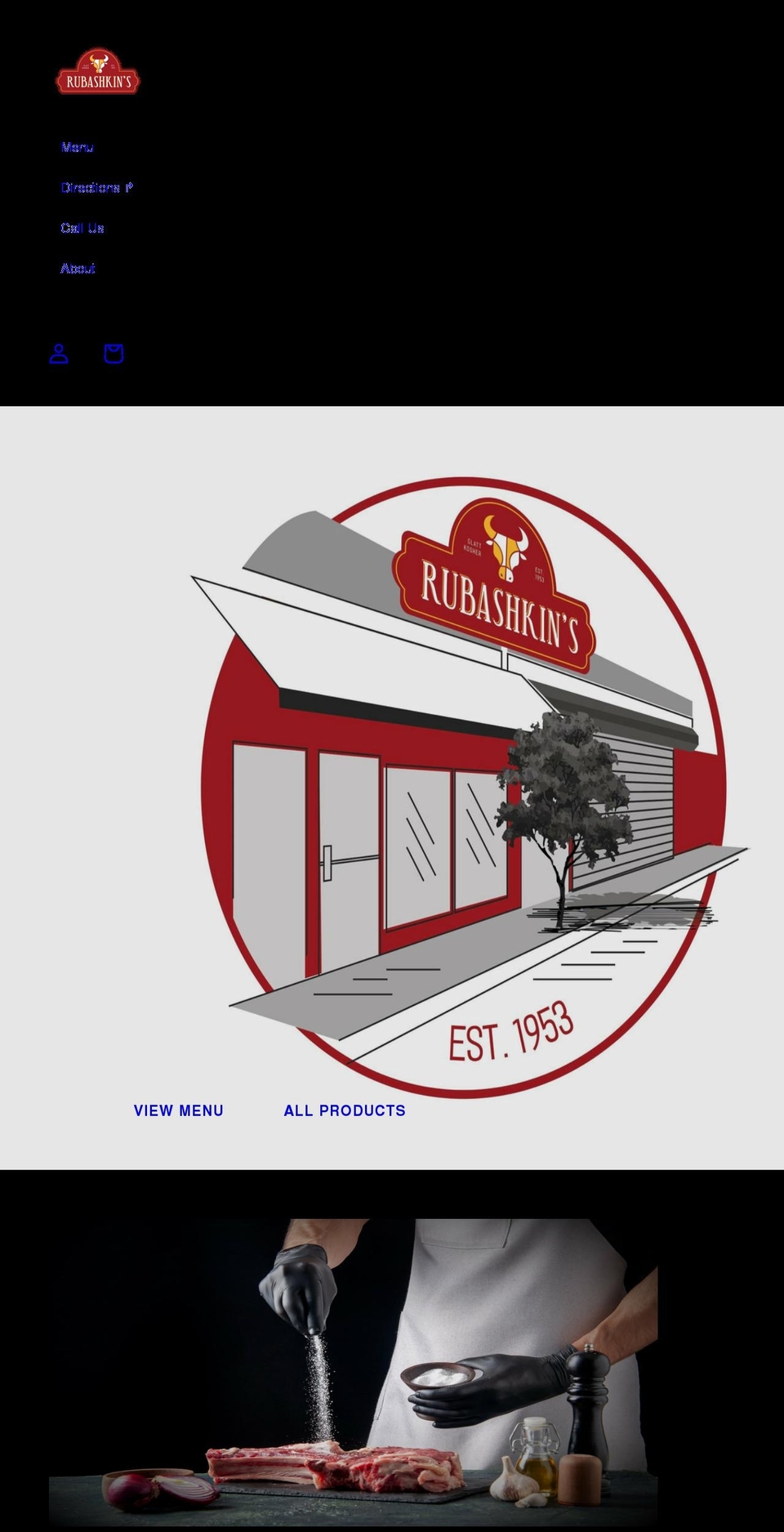 rubashkinsmeatstore.com shopify website screenshot