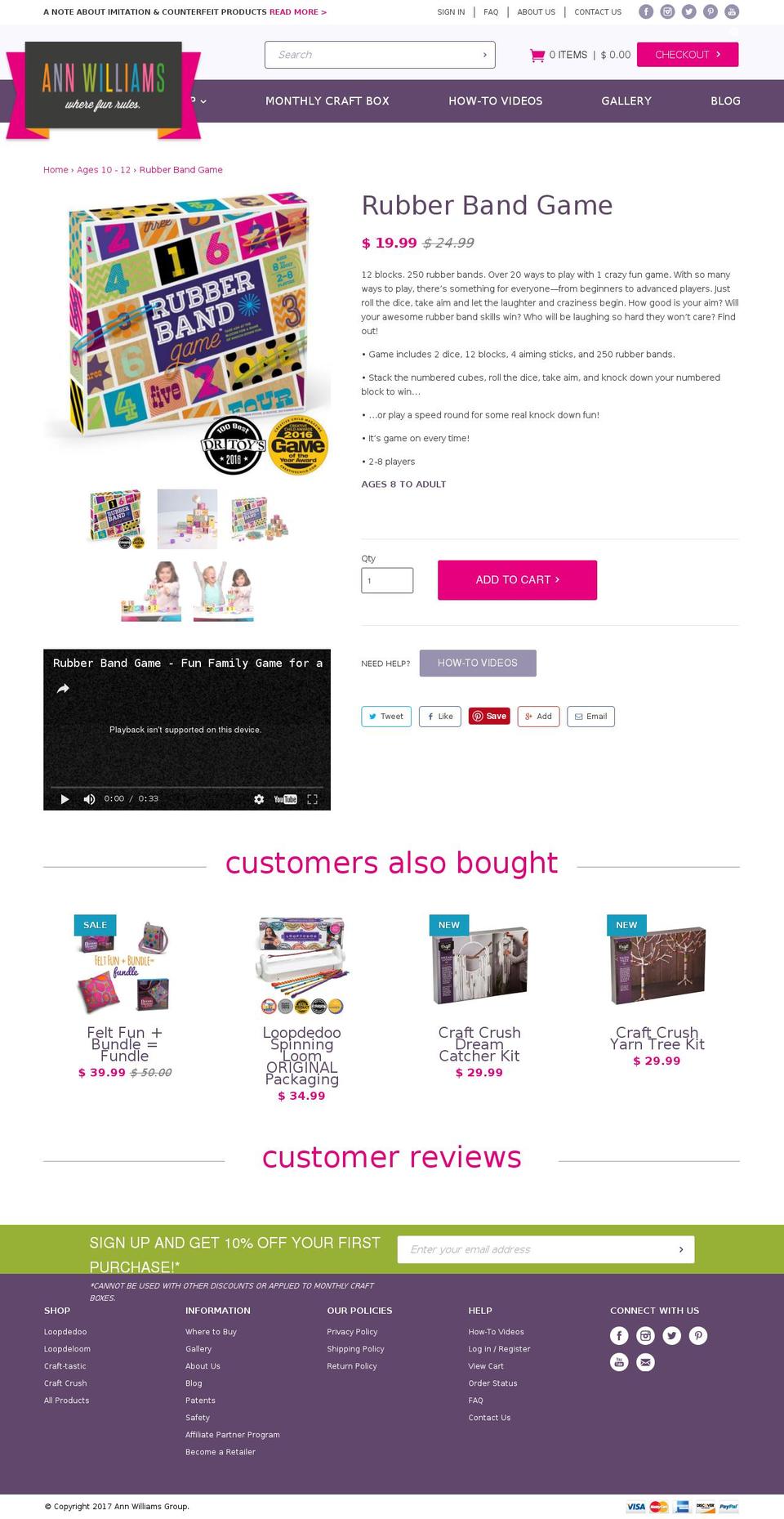 rubberbandgame.com shopify website screenshot