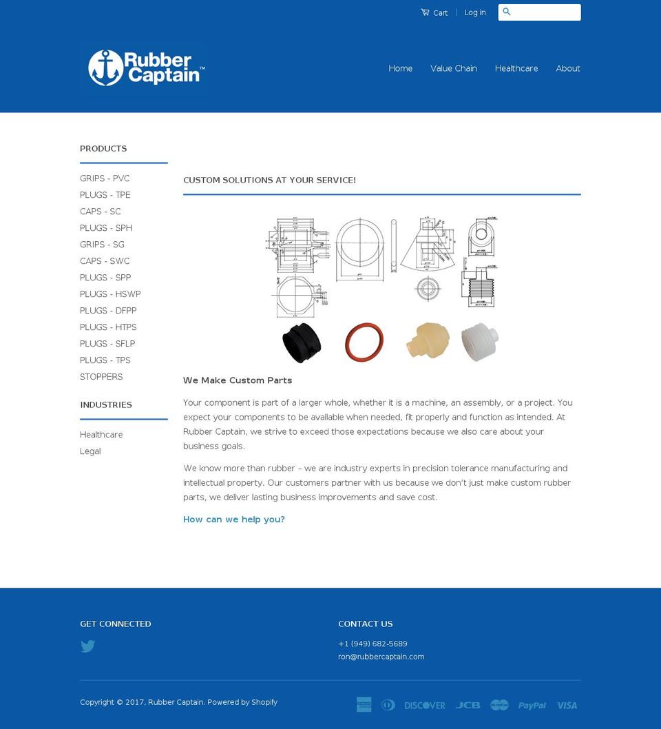 rubbercaptain.com shopify website screenshot
