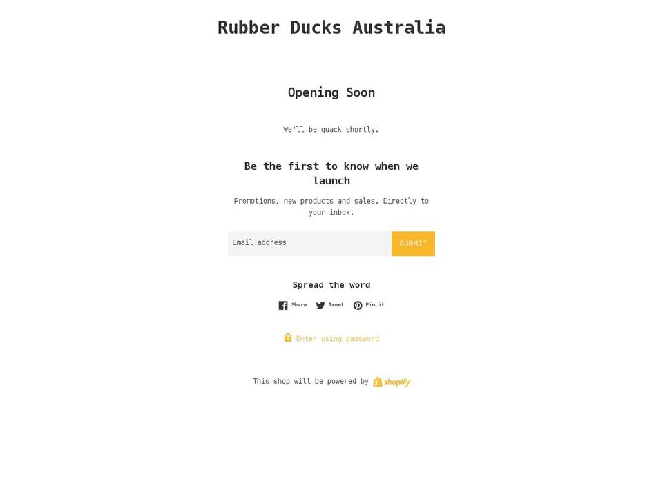 rubberducks.com.au shopify website screenshot