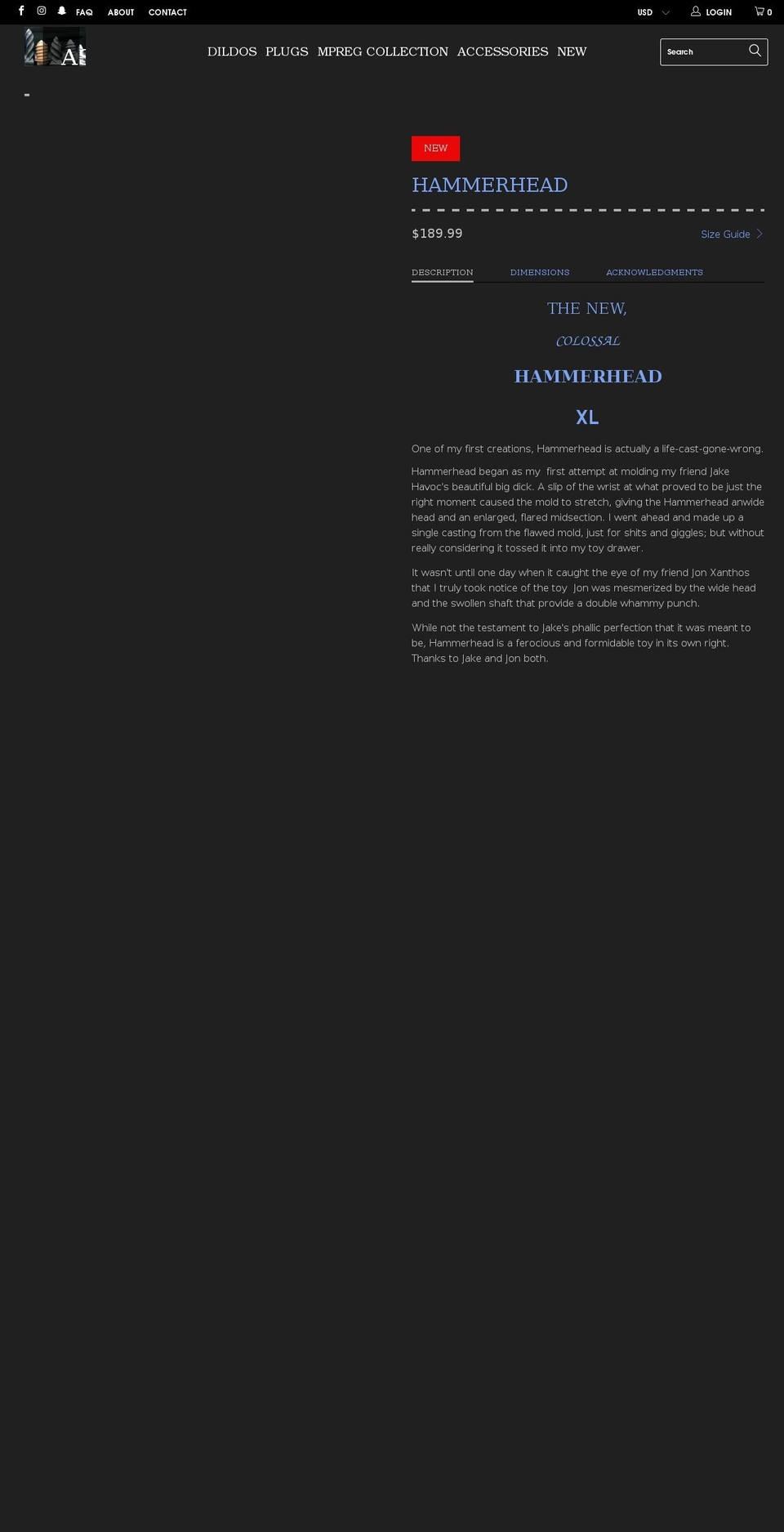 rubberhusbandtoys.com — Shopify storefront screenshot