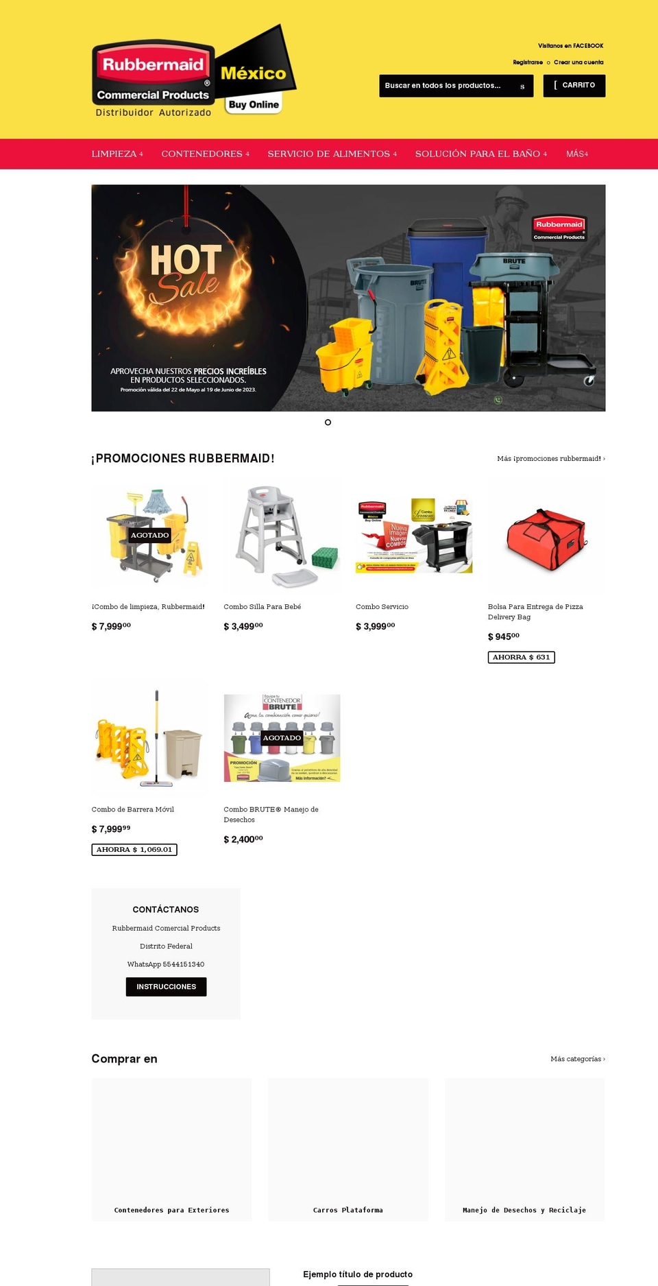 rubbermaidcomercialproducts.com shopify website screenshot