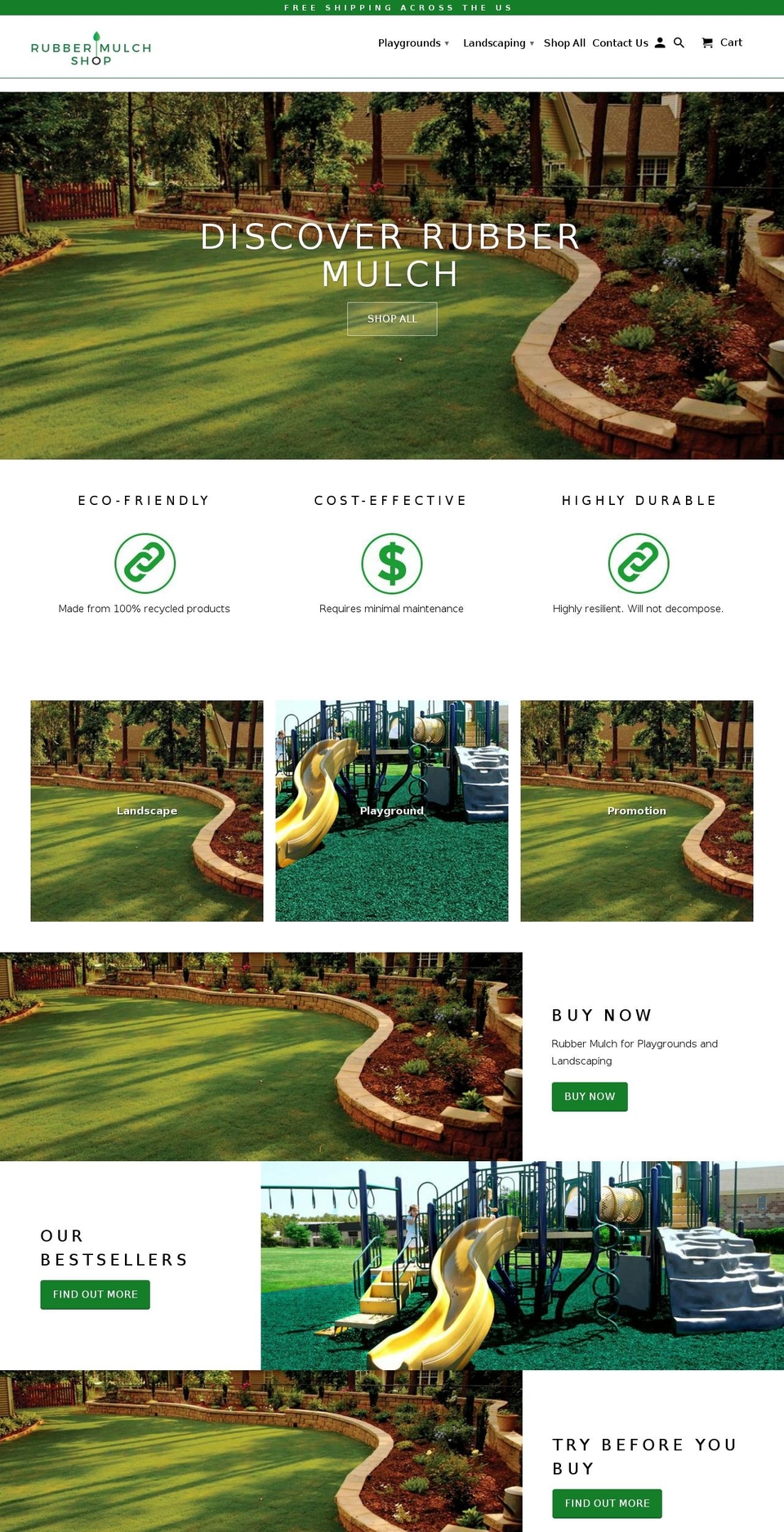 rubbermulchshop.com shopify website screenshot