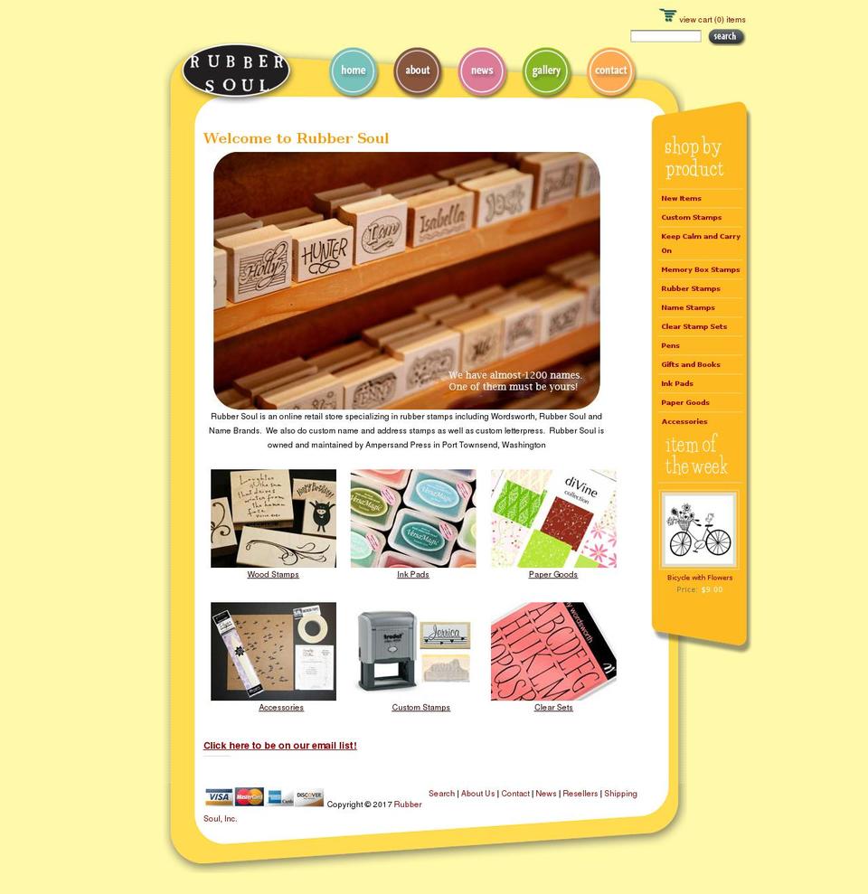 rubbersoul.com shopify website screenshot