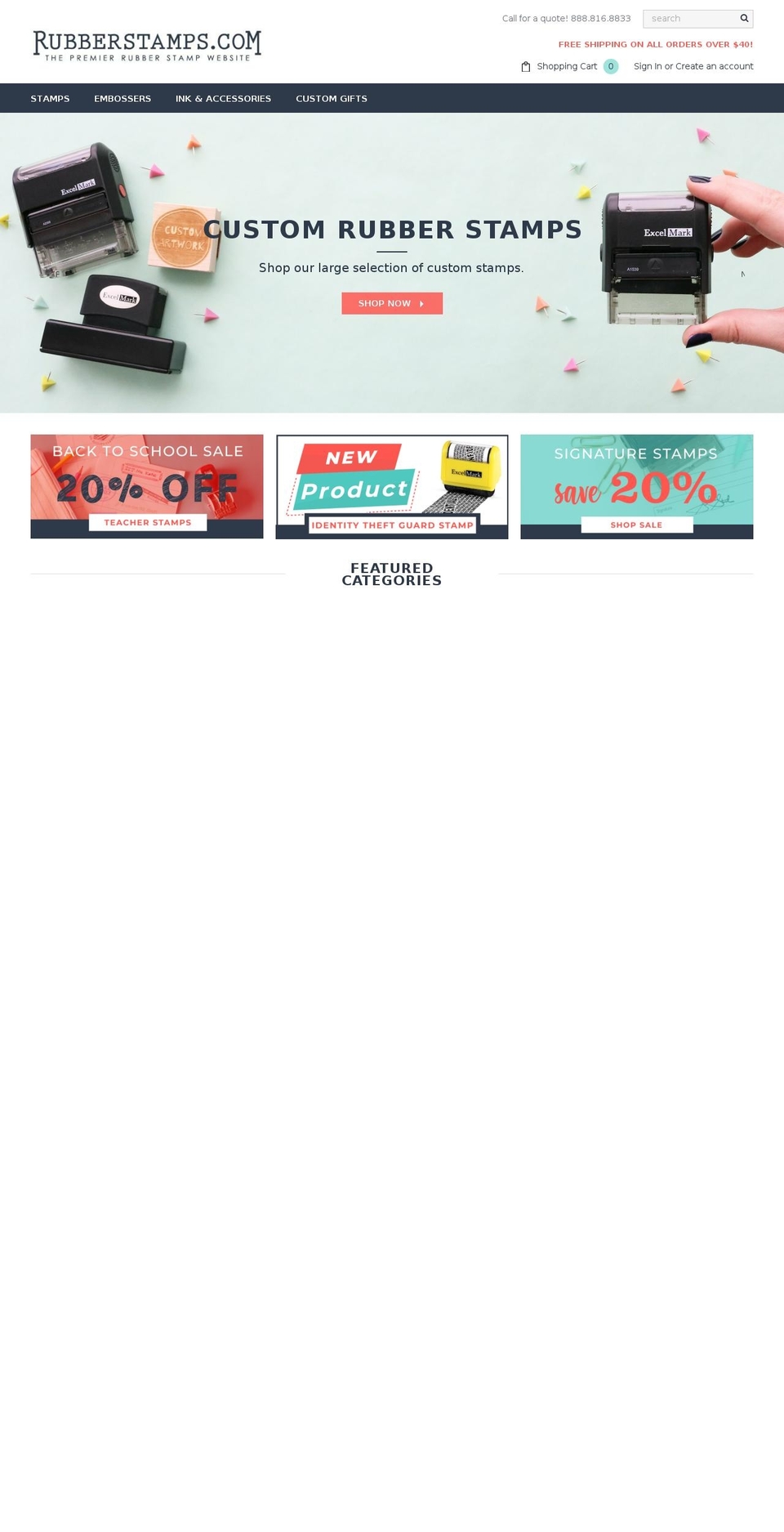RS.com Live Shopify theme site example rubberstamps.com