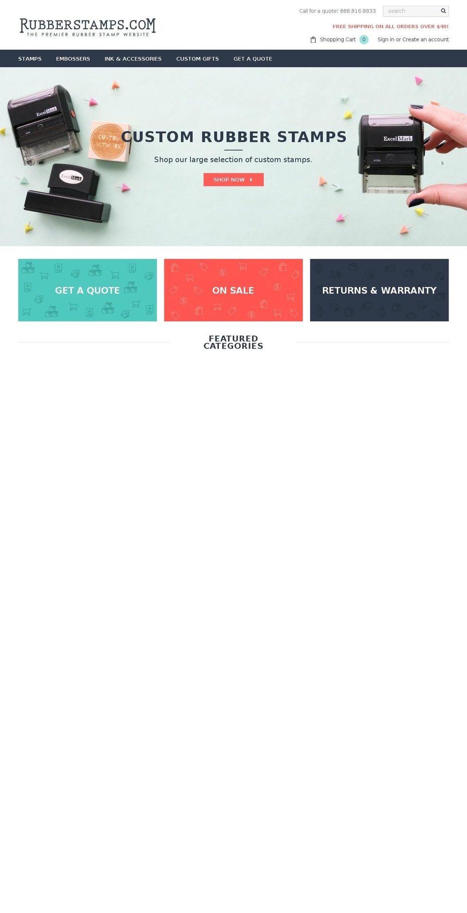 RS.com Live Shopify theme site example rubberstamps4less.com