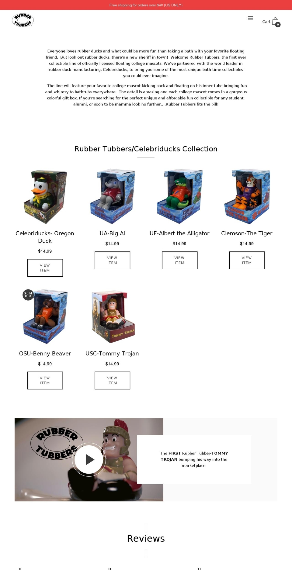 rubbertubbers.com shopify website screenshot