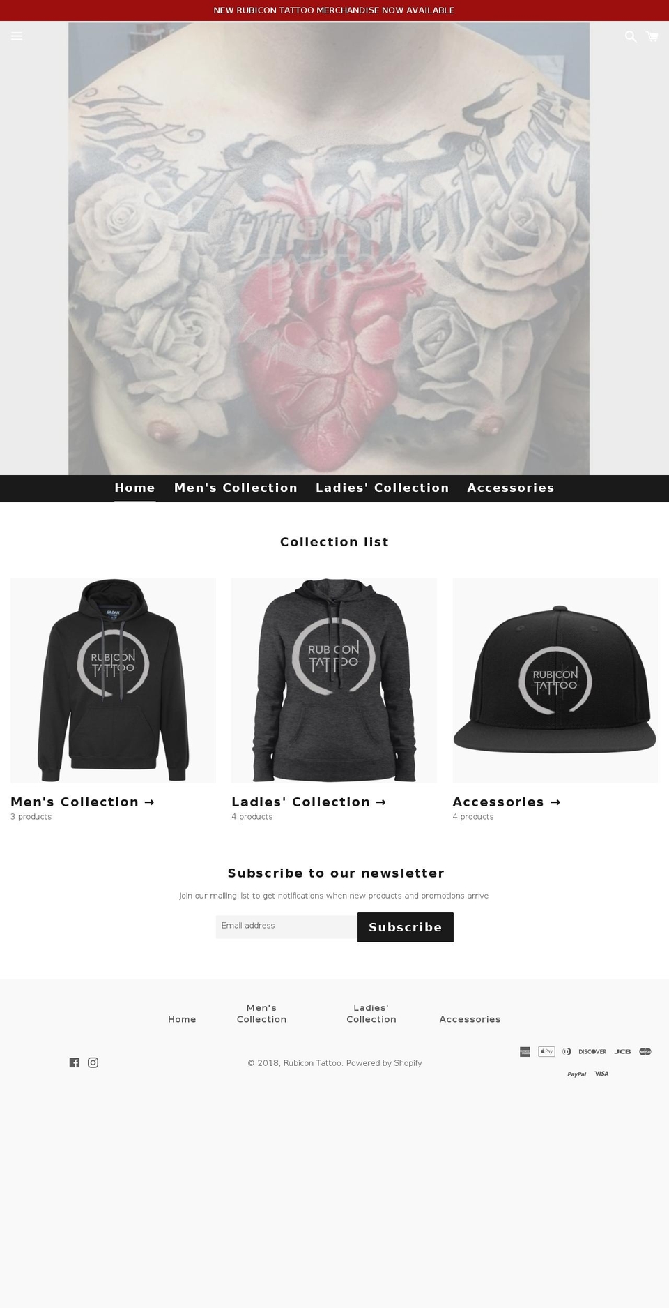 rubicontattoo.com — Shopify storefront screenshot