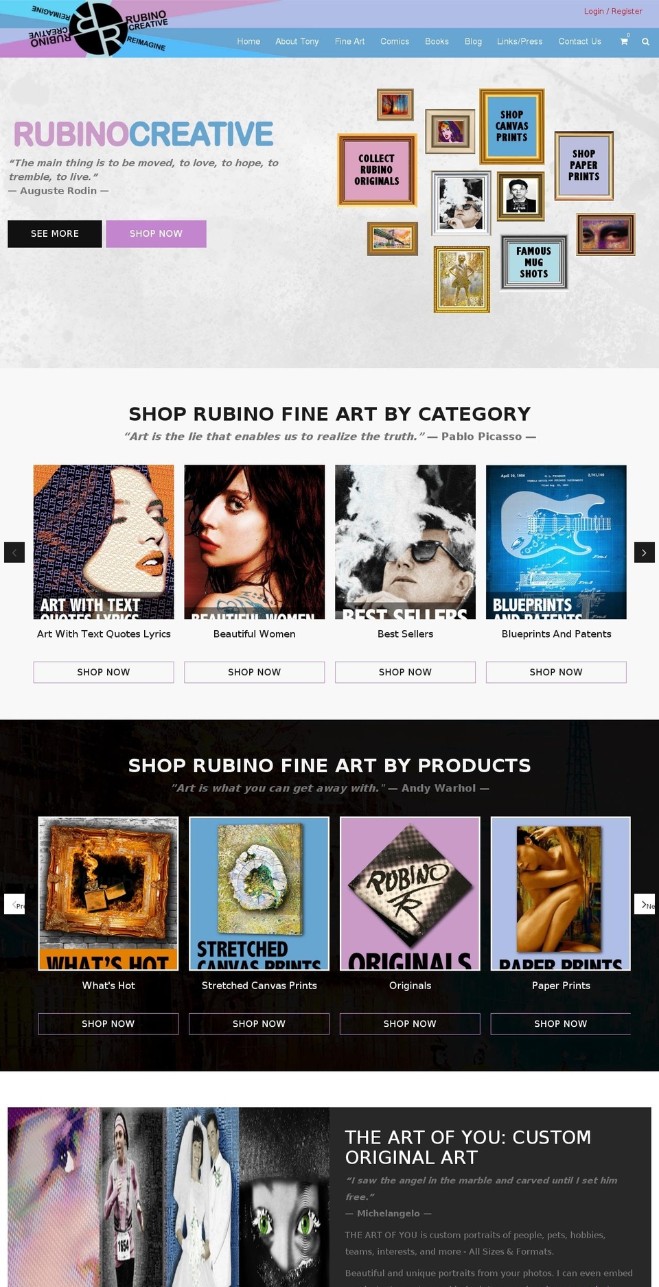 rubinocreative.com shopify website screenshot