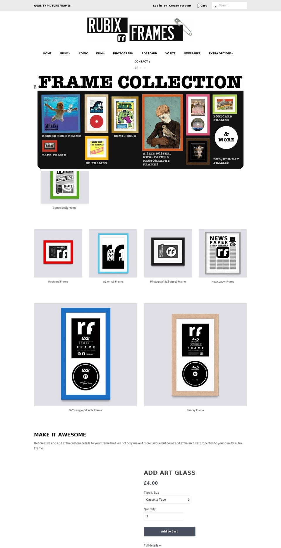 rubixframes.co.uk shopify website screenshot