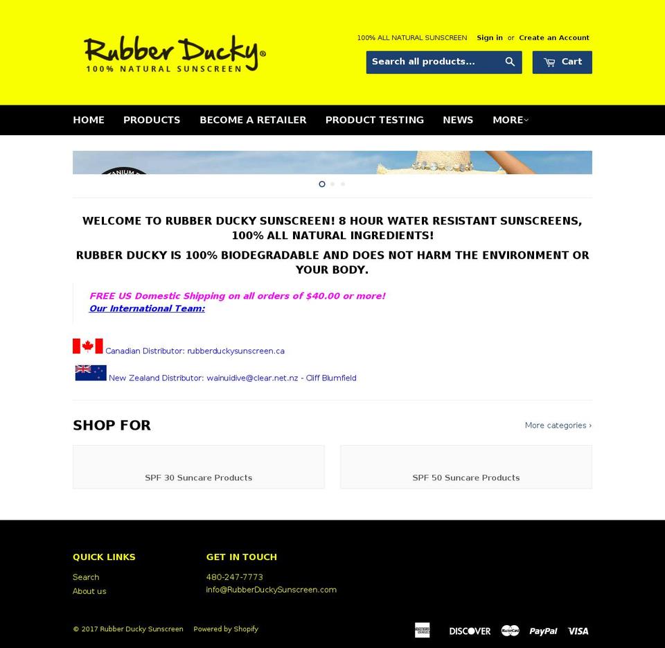 rubtheduck.com shopify website screenshot