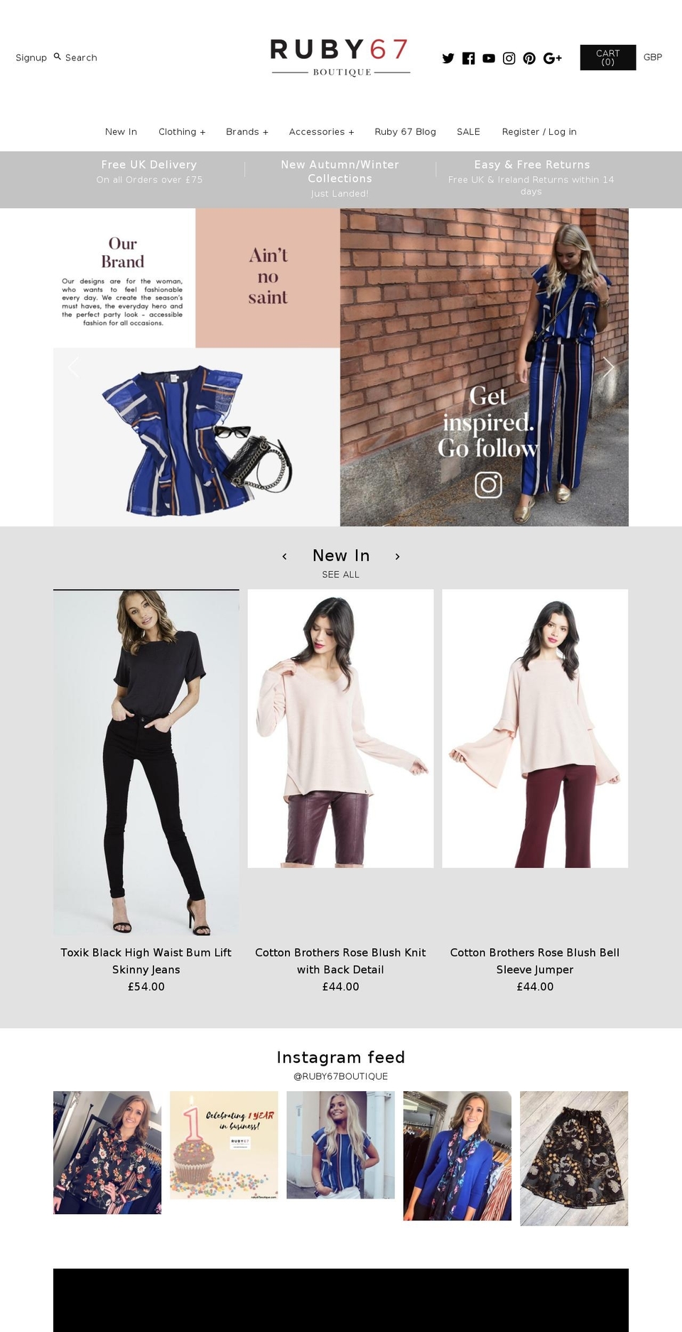 ruby67boutique.com shopify website screenshot