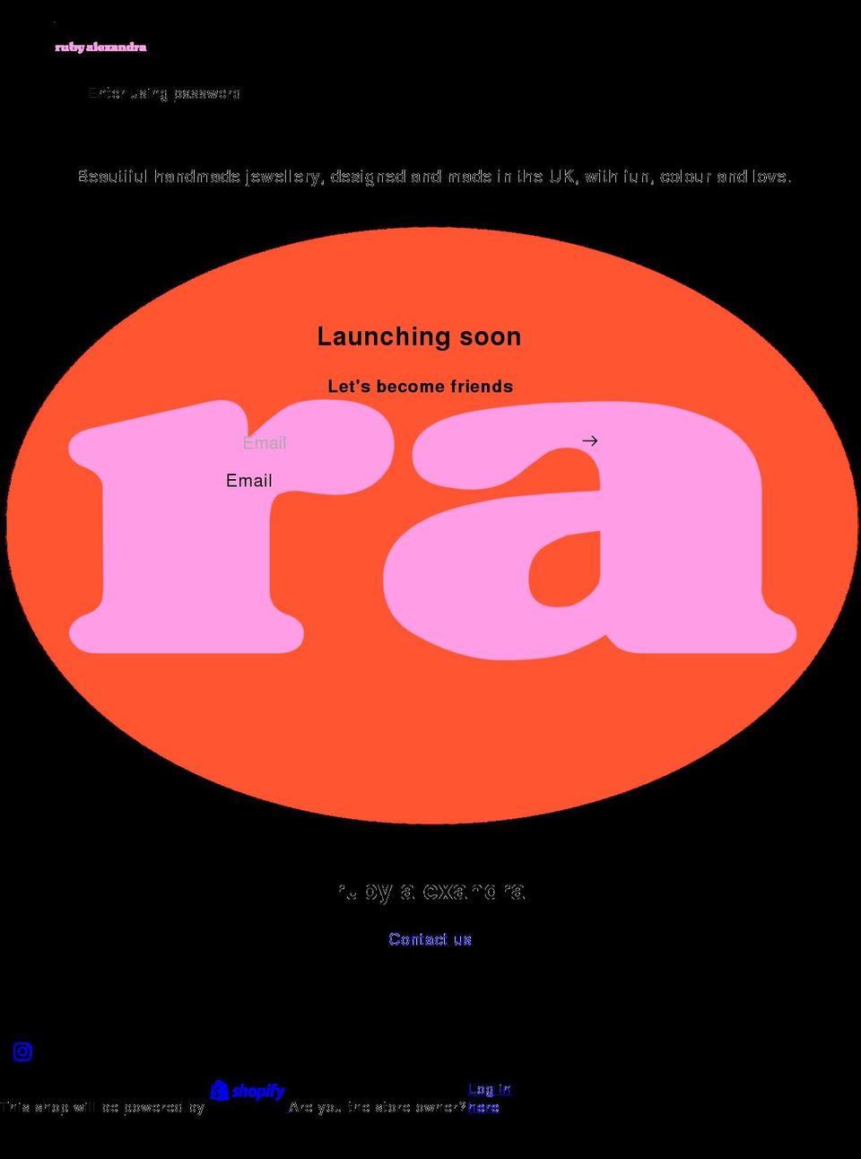 rubyalexandra.com shopify website screenshot