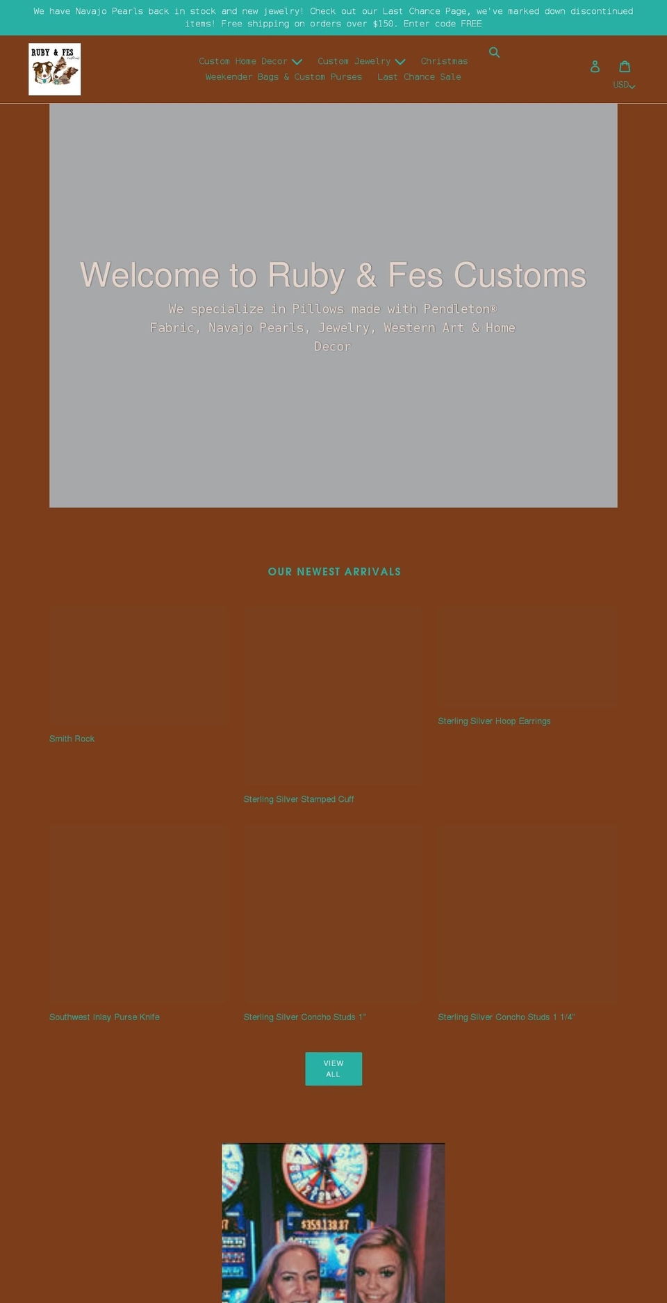 rubyandfes.com shopify website screenshot