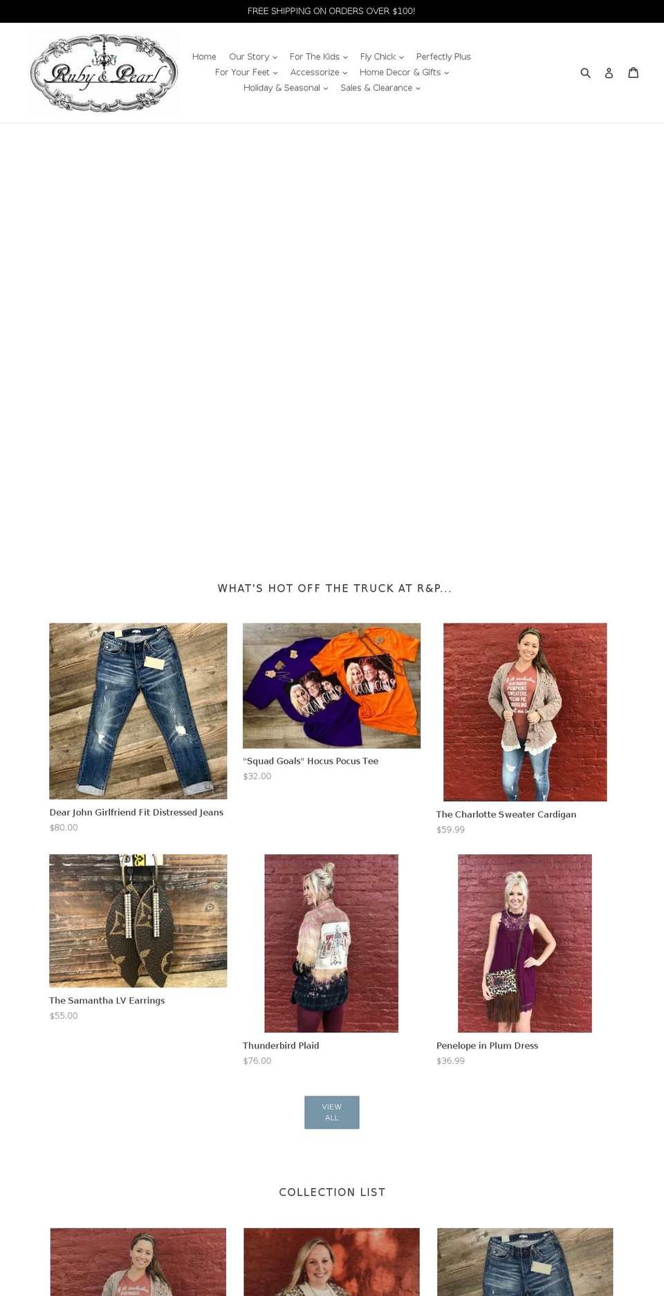 rubyandpearlboutique.com — Shopify storefront screenshot