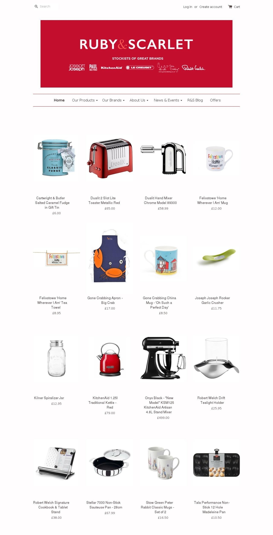 rubyandscarlet.com shopify website screenshot