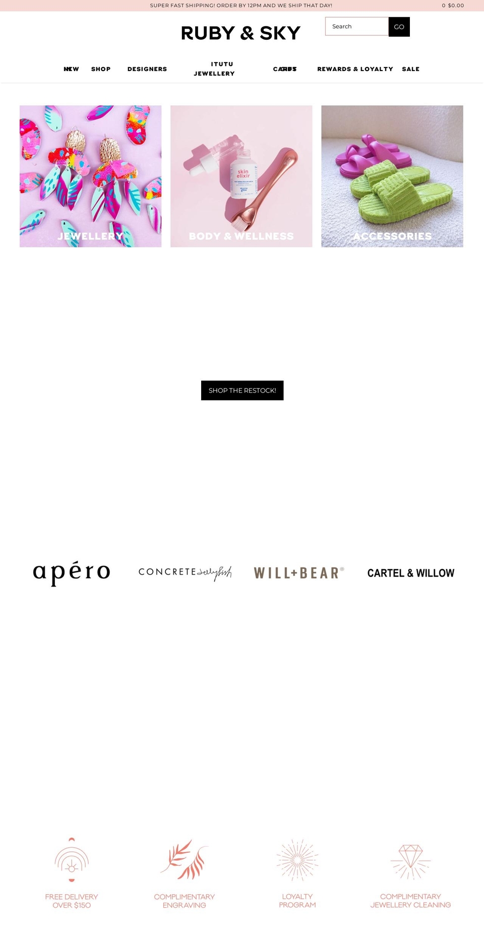 rubyandsky.com.au shopify website screenshot