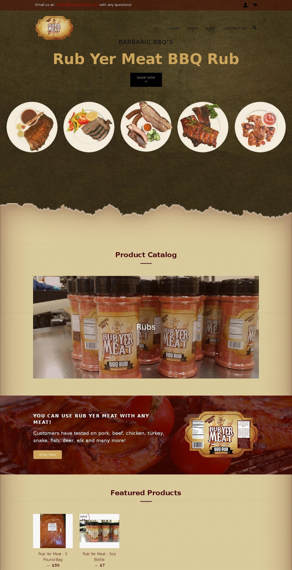 rubyermeat.com shopify website screenshot