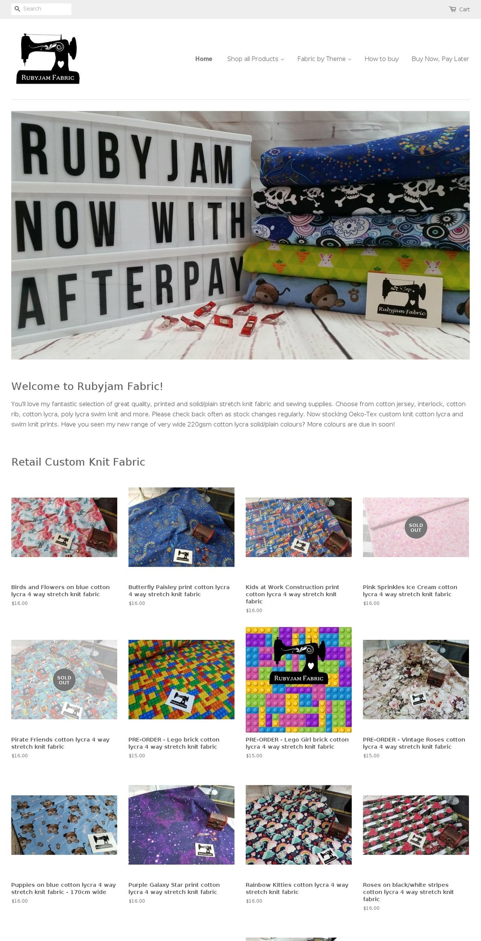 rubyjam.net shopify website screenshot