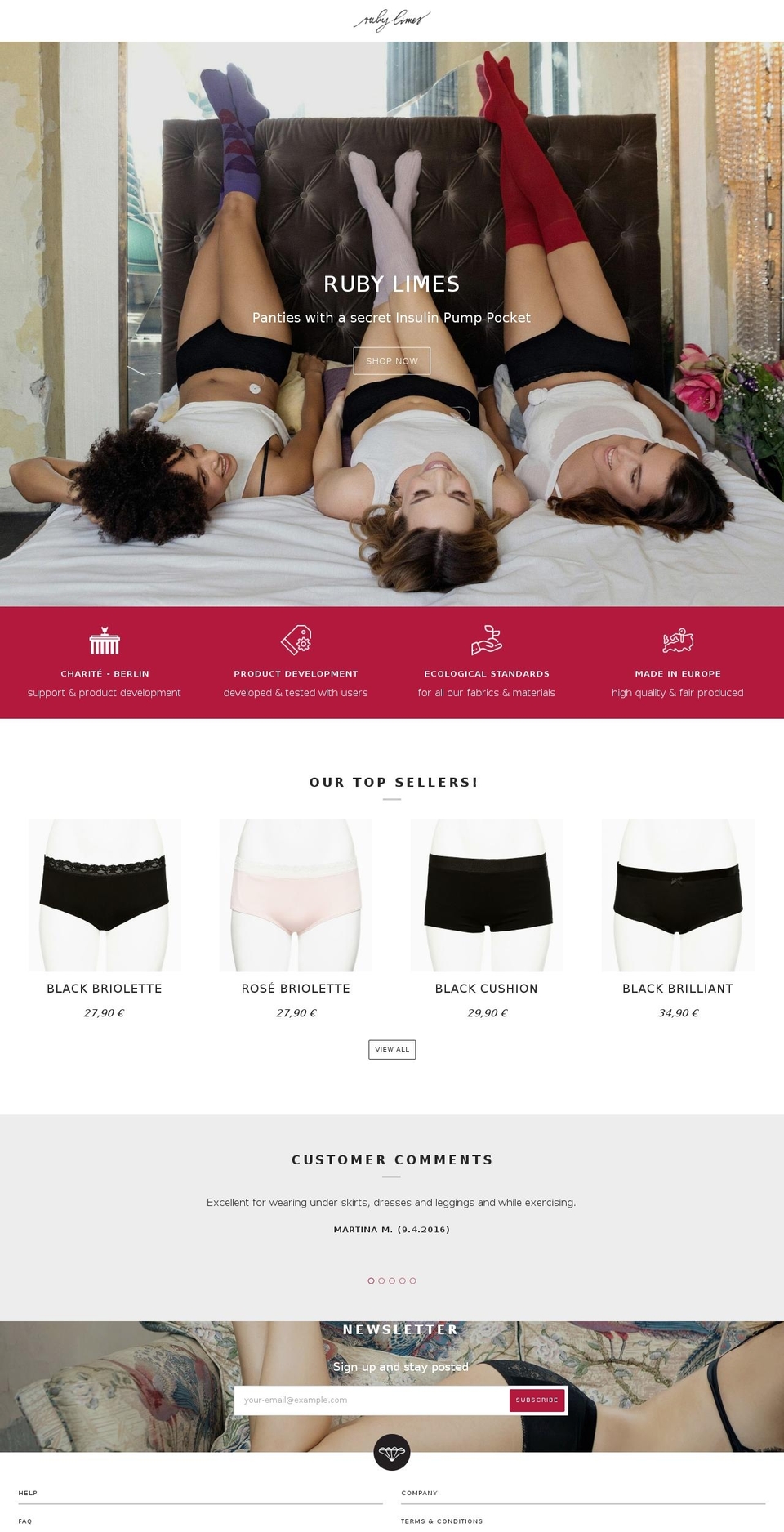 rubylimes.com shopify website screenshot