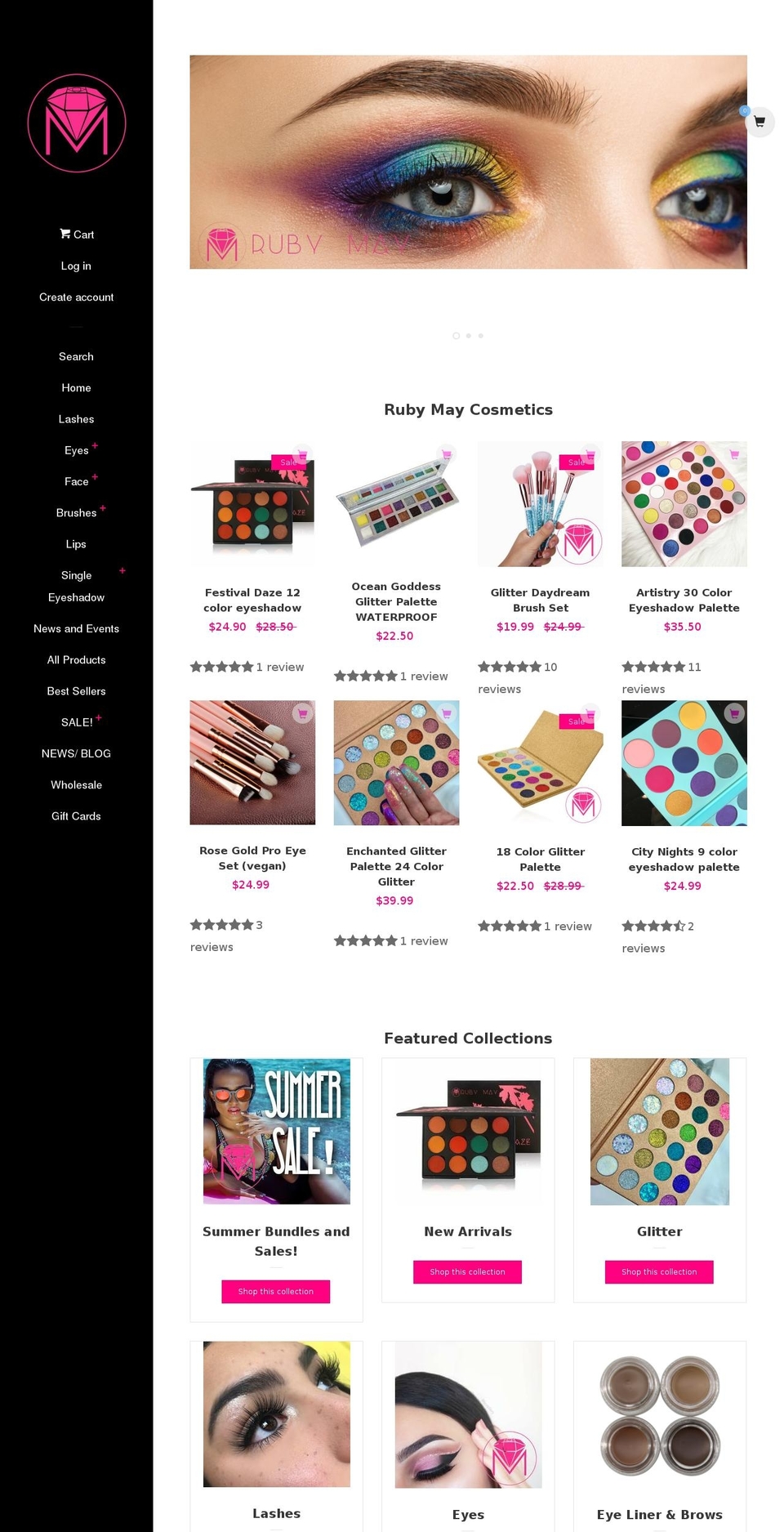 rubymaycosmetics.com shopify website screenshot