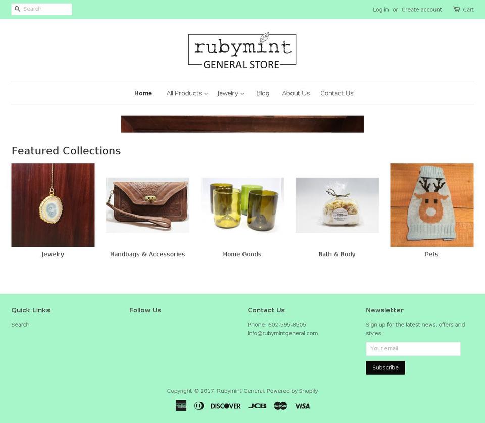 rubymintgeneral.com shopify website screenshot