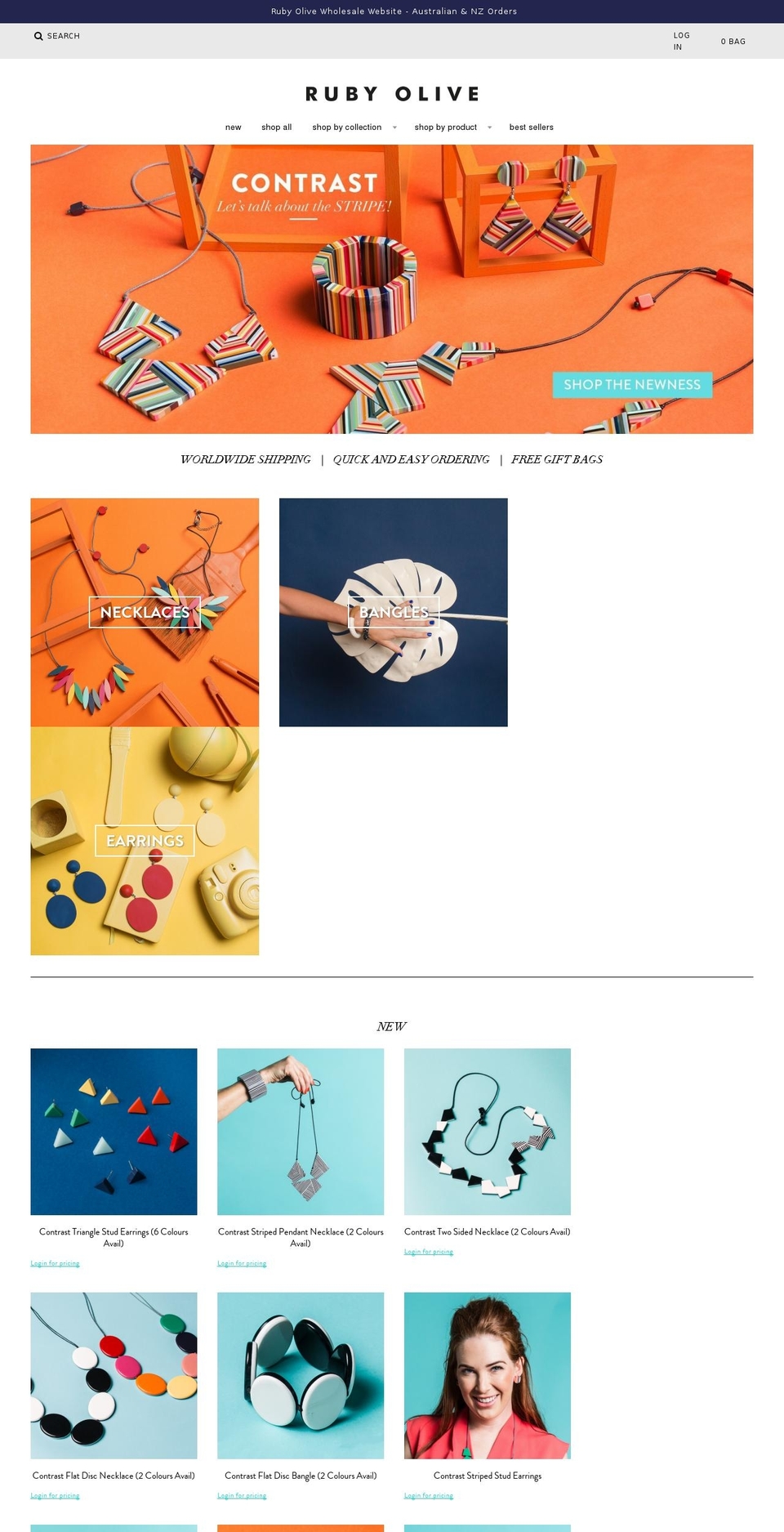rubyolivewholesale.com.au shopify website screenshot