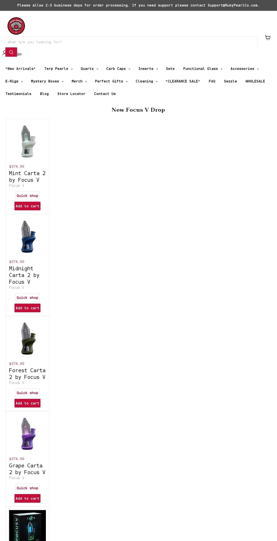 rubypearlco.com shopify website screenshot