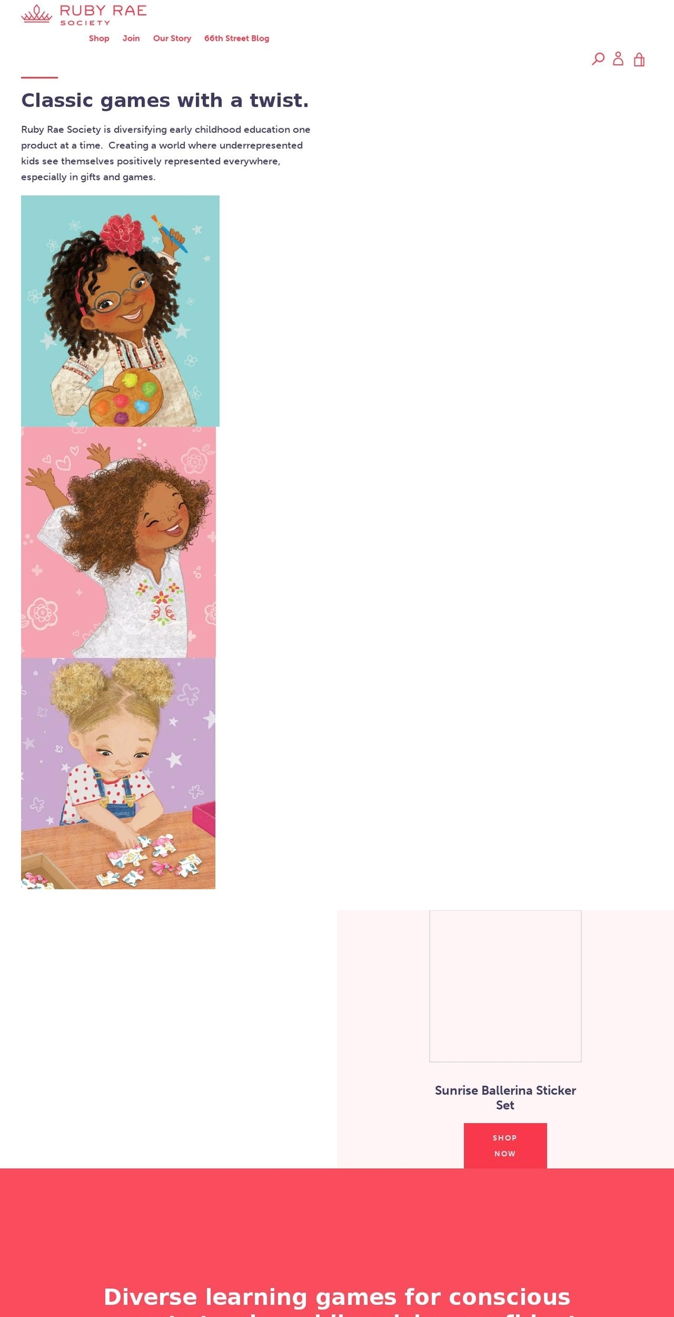 rubyraesociety.com shopify website screenshot