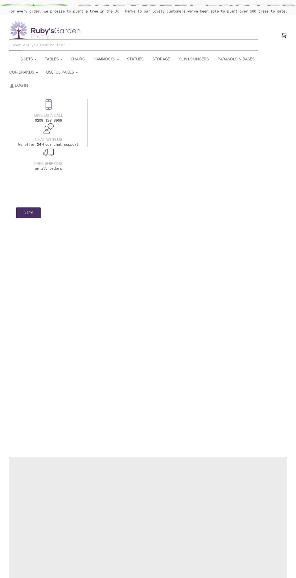 rubys-garden-boutique.co.uk shopify website screenshot