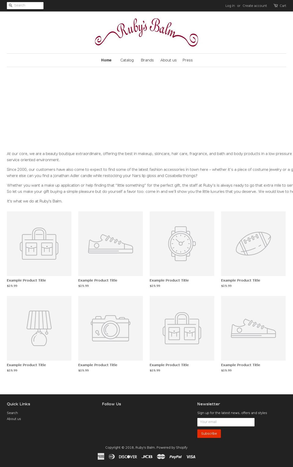 rubysbalm.com — Shopify storefront screenshot