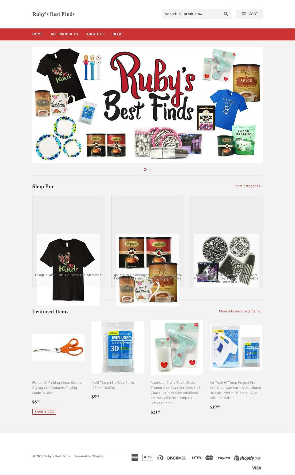 rubysbestfinds.com — Shopify storefront screenshot