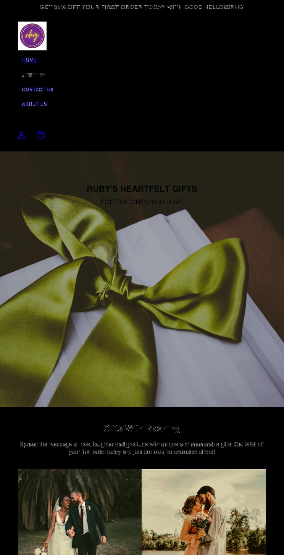 rubysheartfeltgifts.com shopify website screenshot