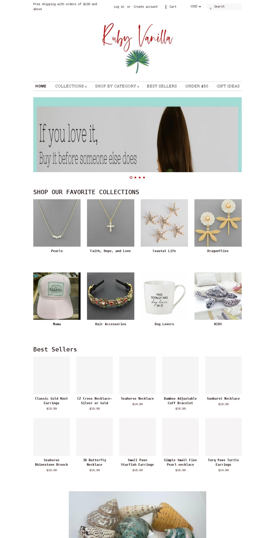 rubyvanilla.com shopify website screenshot