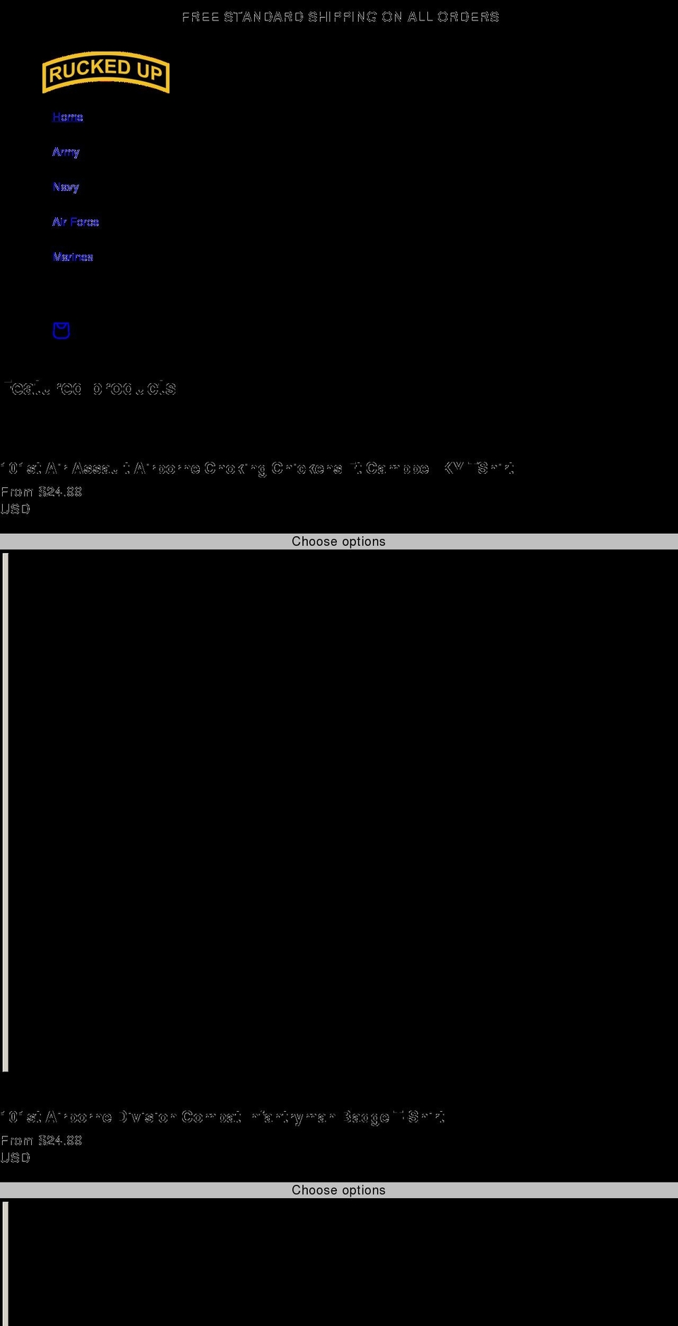 ruckedup.com shopify website screenshot
