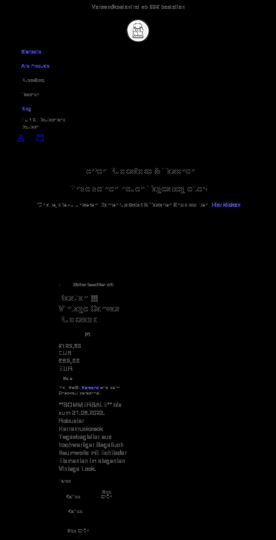 rucksackherren.com shopify website screenshot