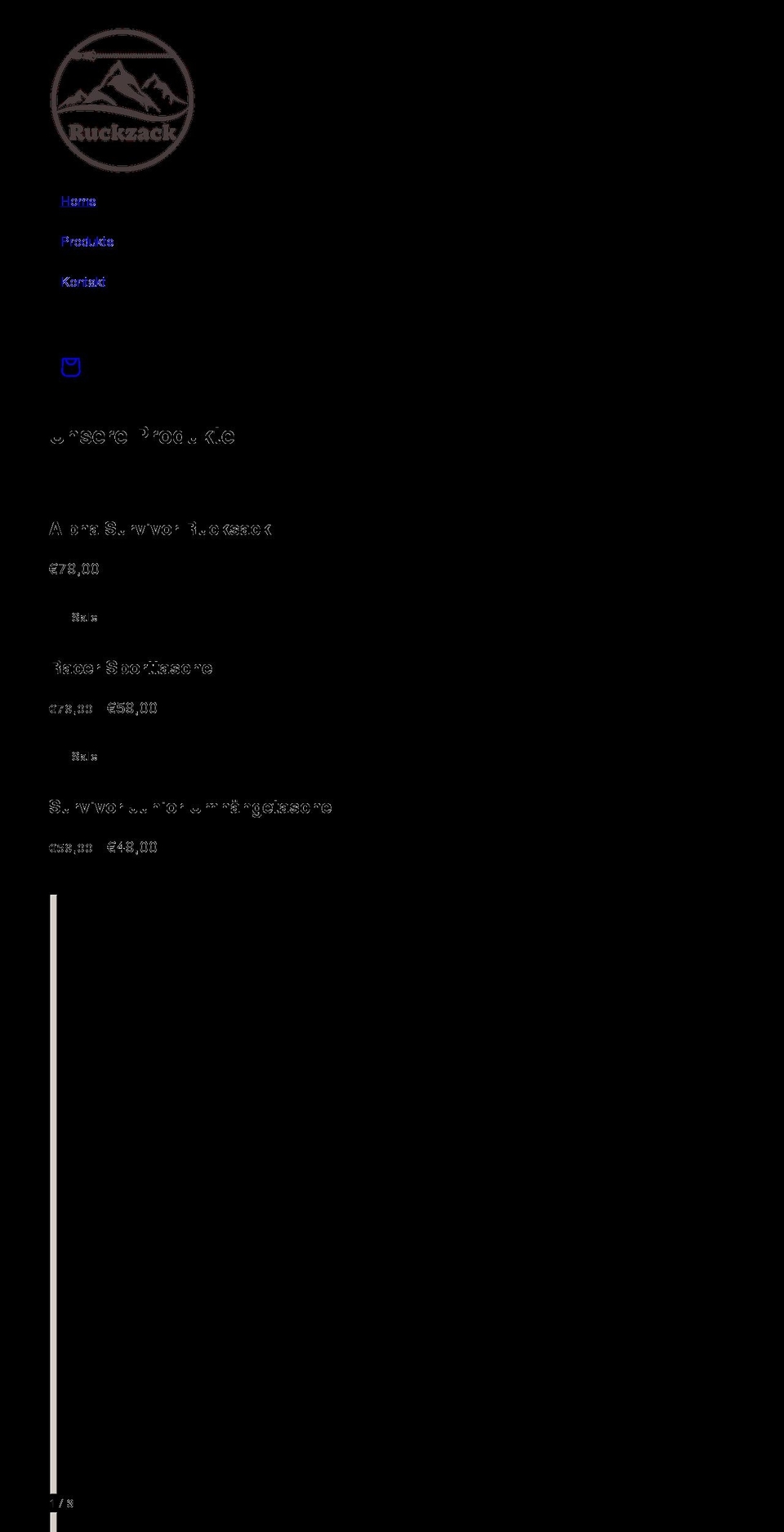 ruckzack.de shopify website screenshot