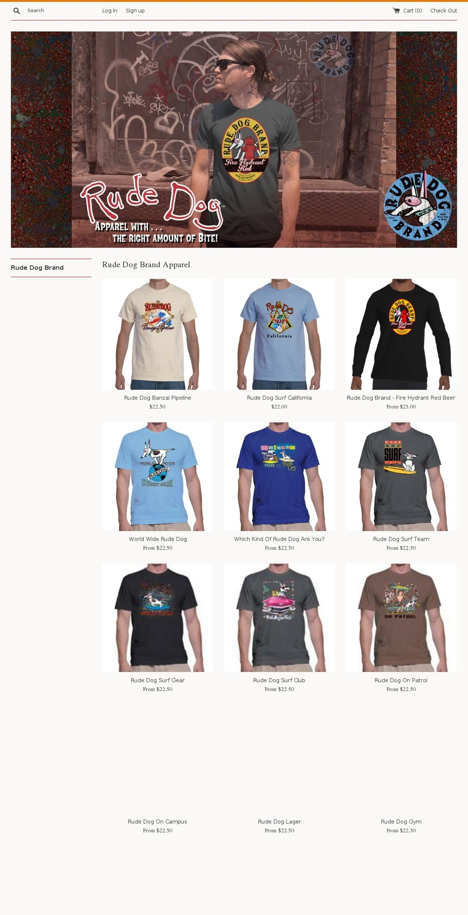 rudedog.com shopify website screenshot