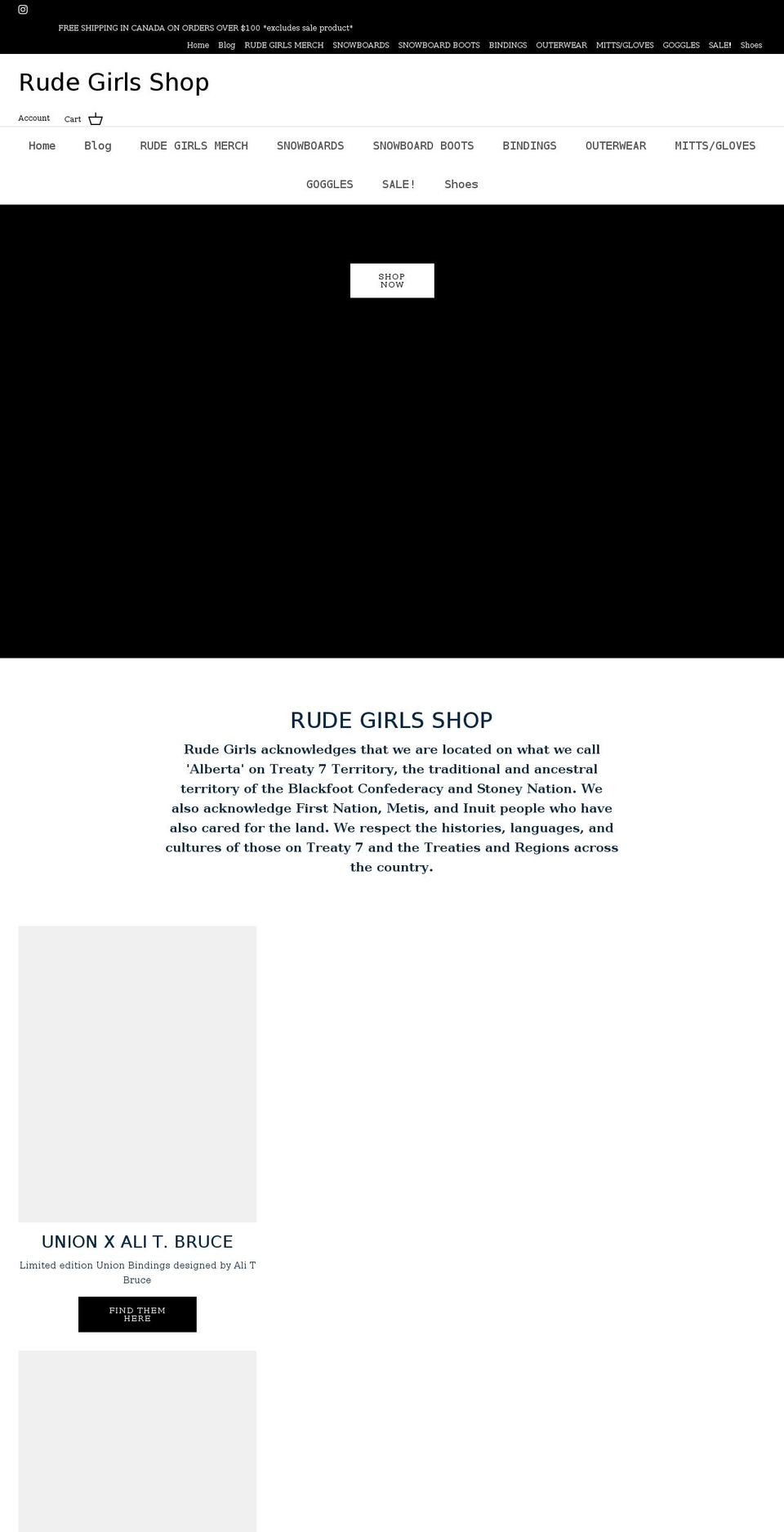 rudegirlsshop.com shopify website screenshot