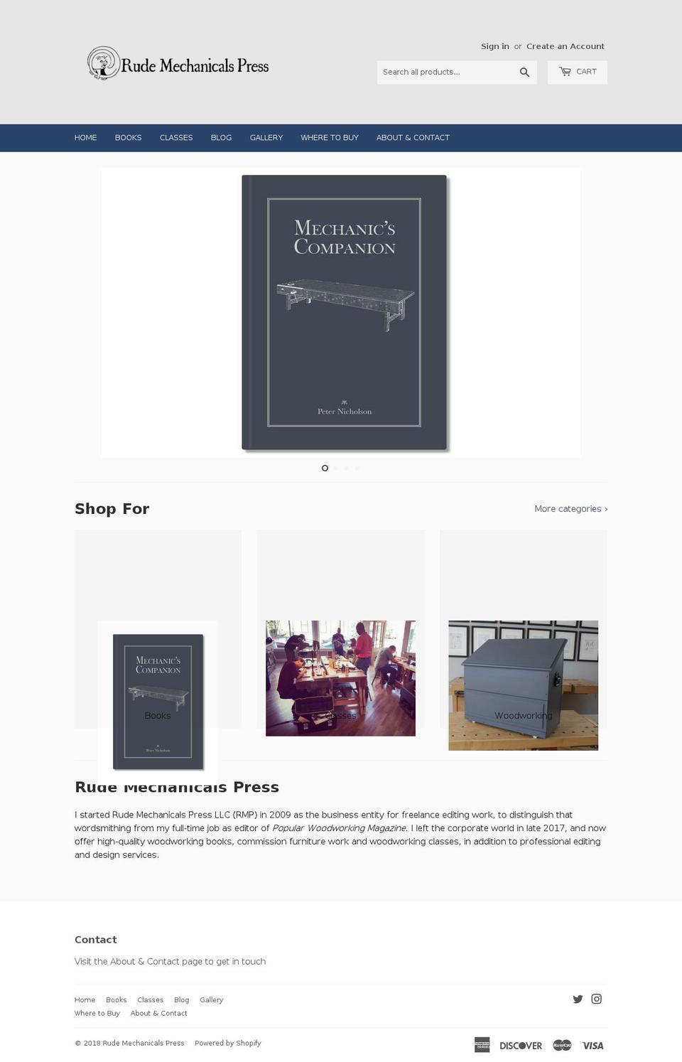 rudemechanicalspress.com — Shopify storefront screenshot