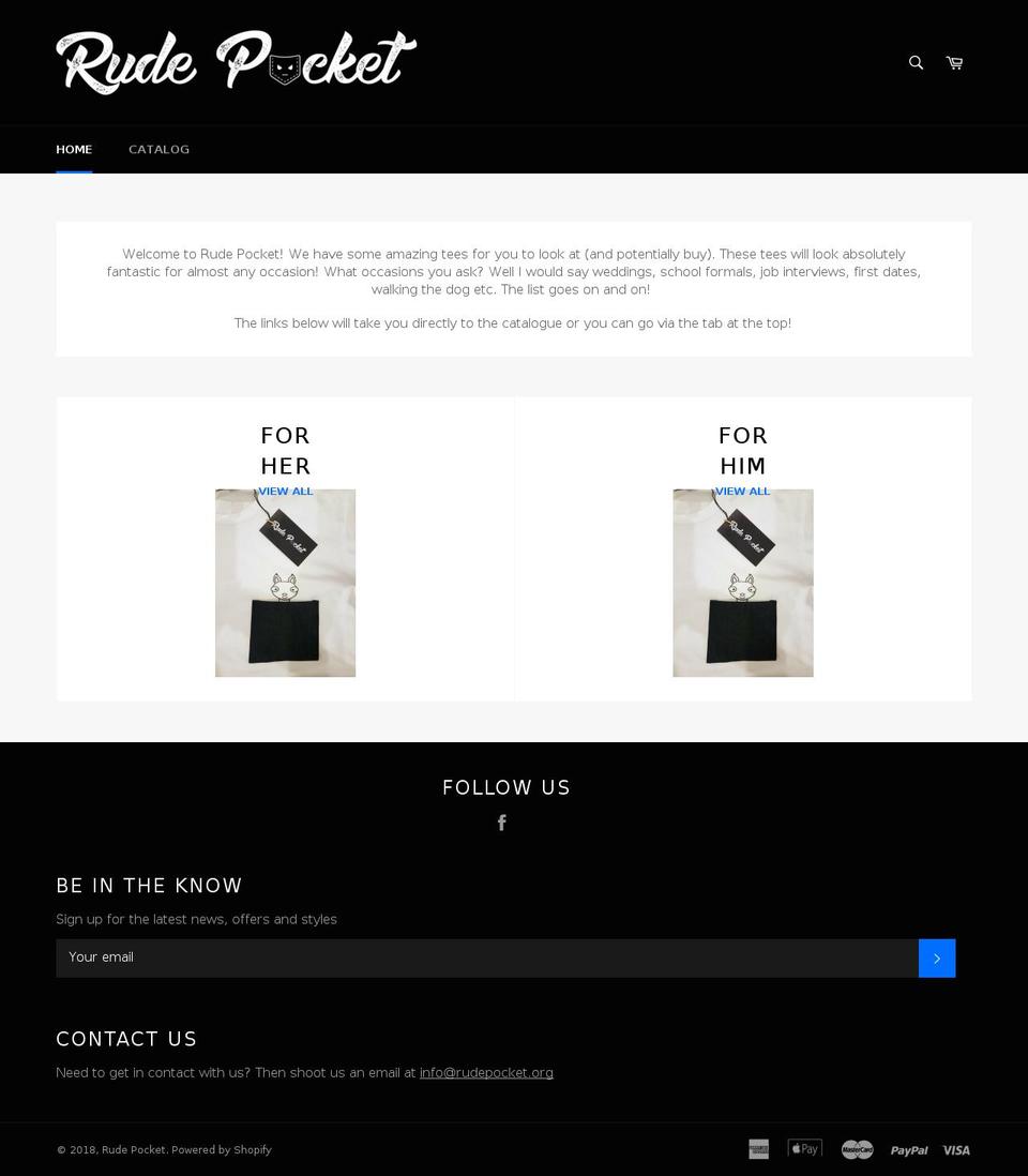 rudepocket.org shopify website screenshot