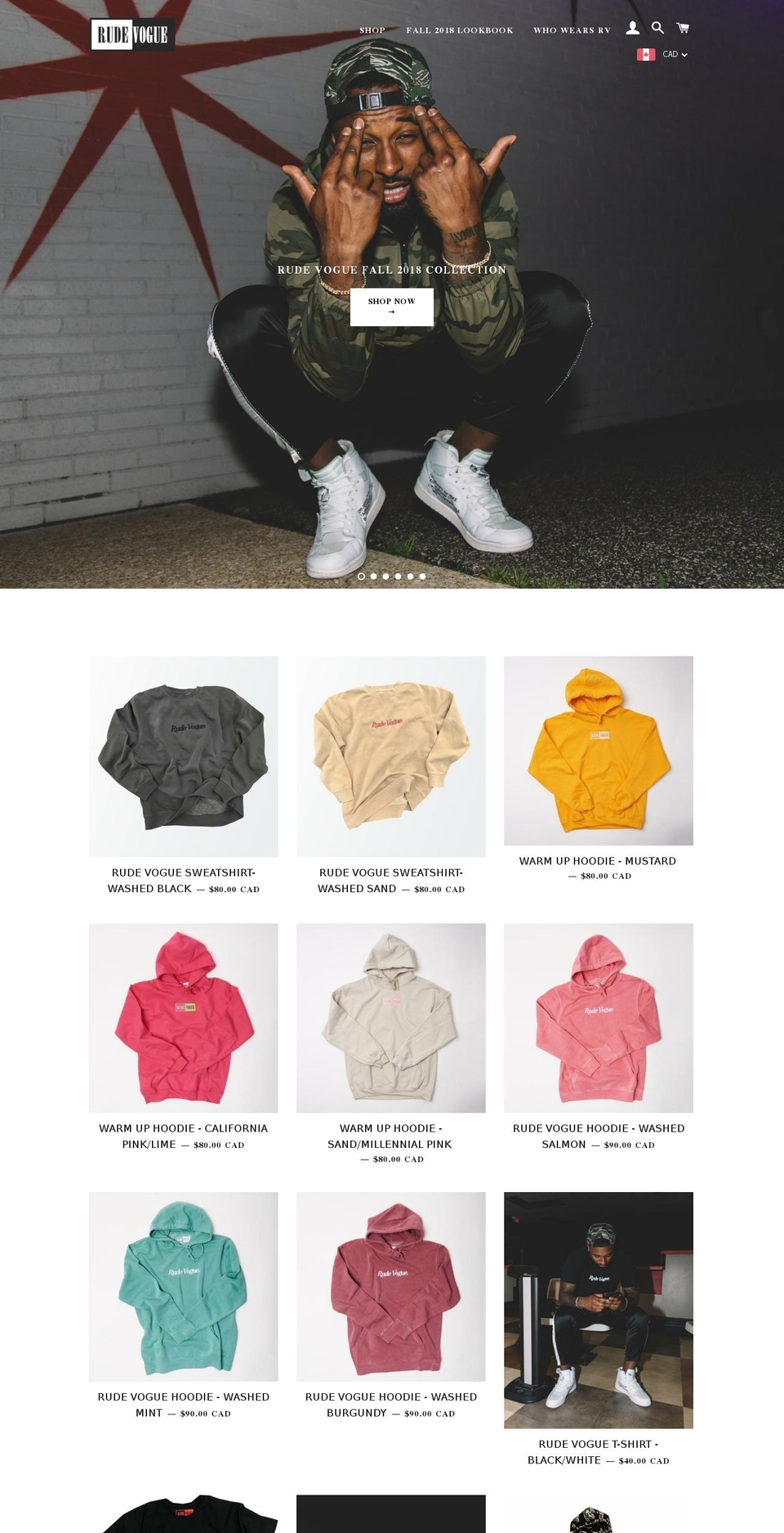 rudevogue.com shopify website screenshot