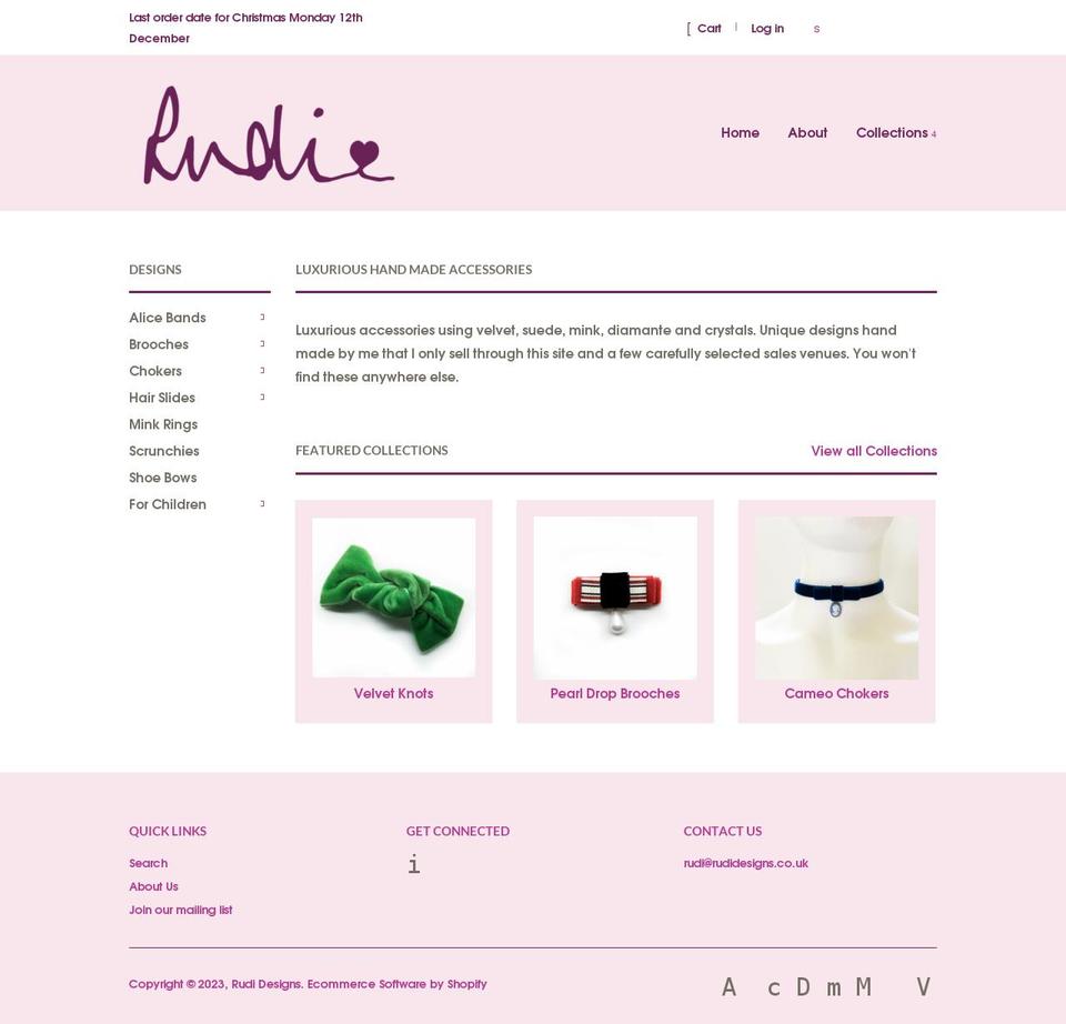 rudidesigns.co.uk shopify website screenshot